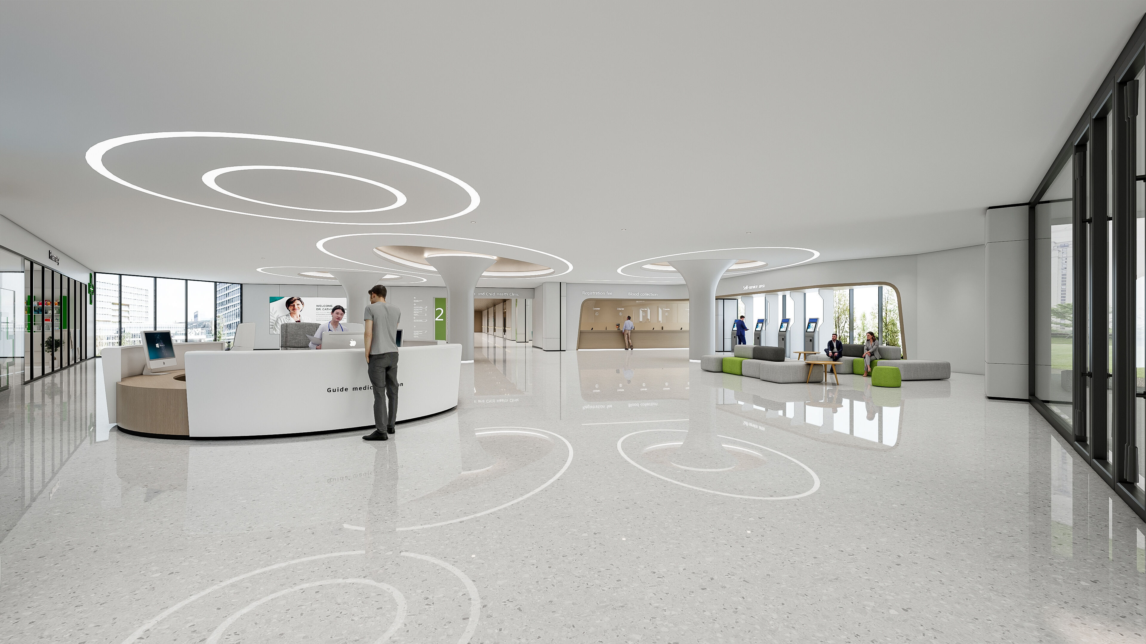 Hospital lobby reception hall 18 3D model_3