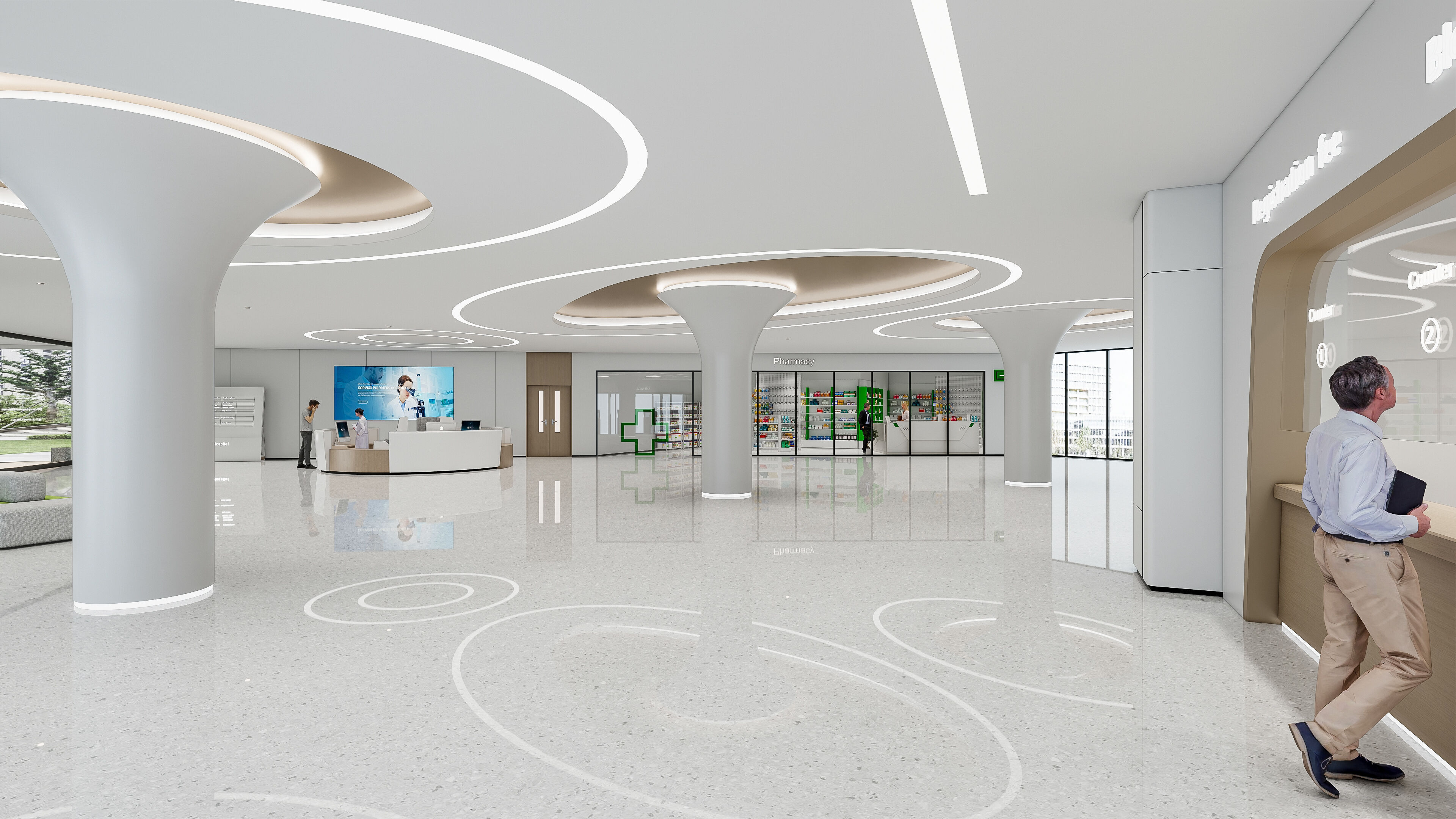 Hospital lobby reception hall 18 3D model_7