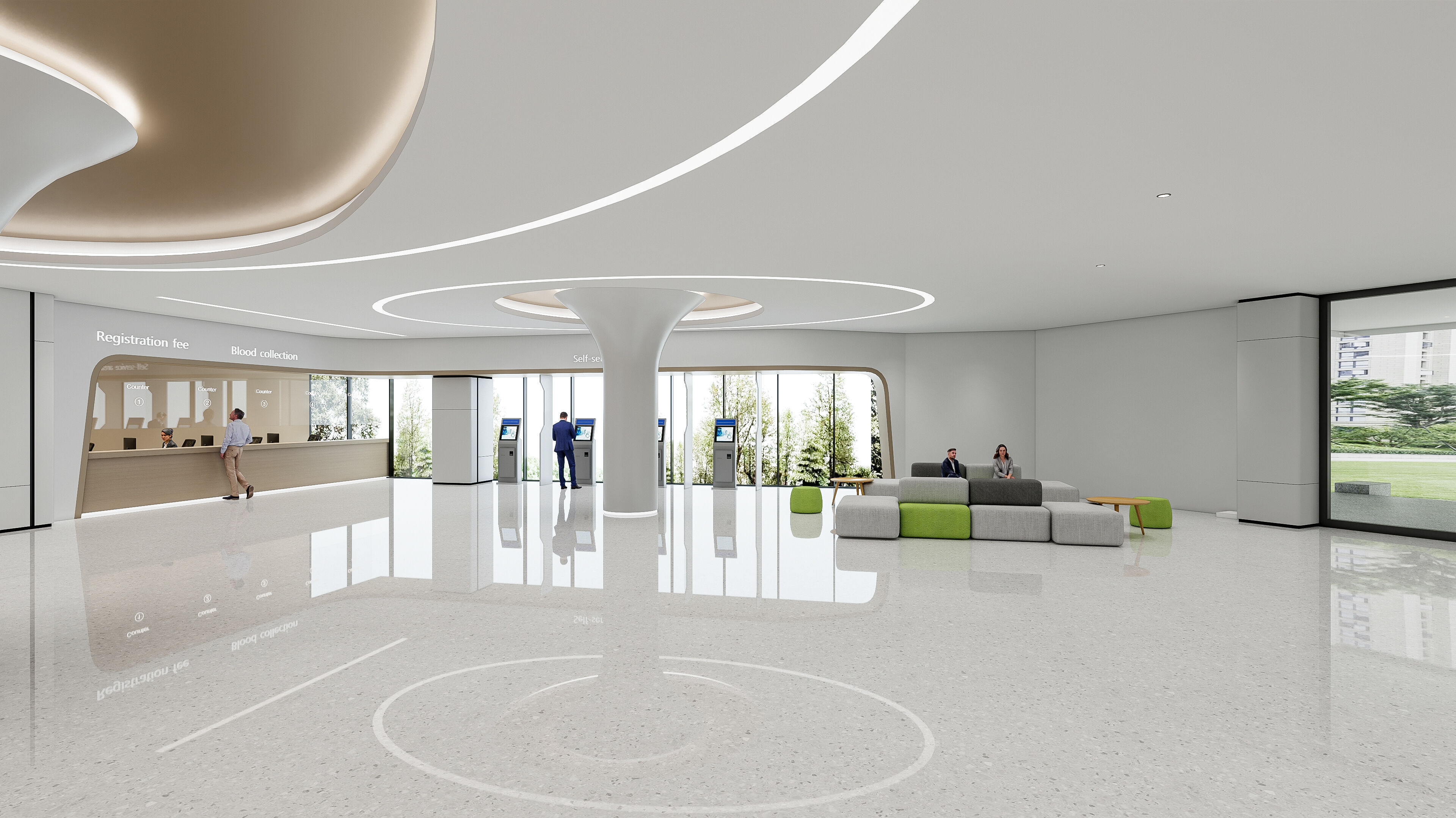 Hospital lobby reception hall 18 3D model_8