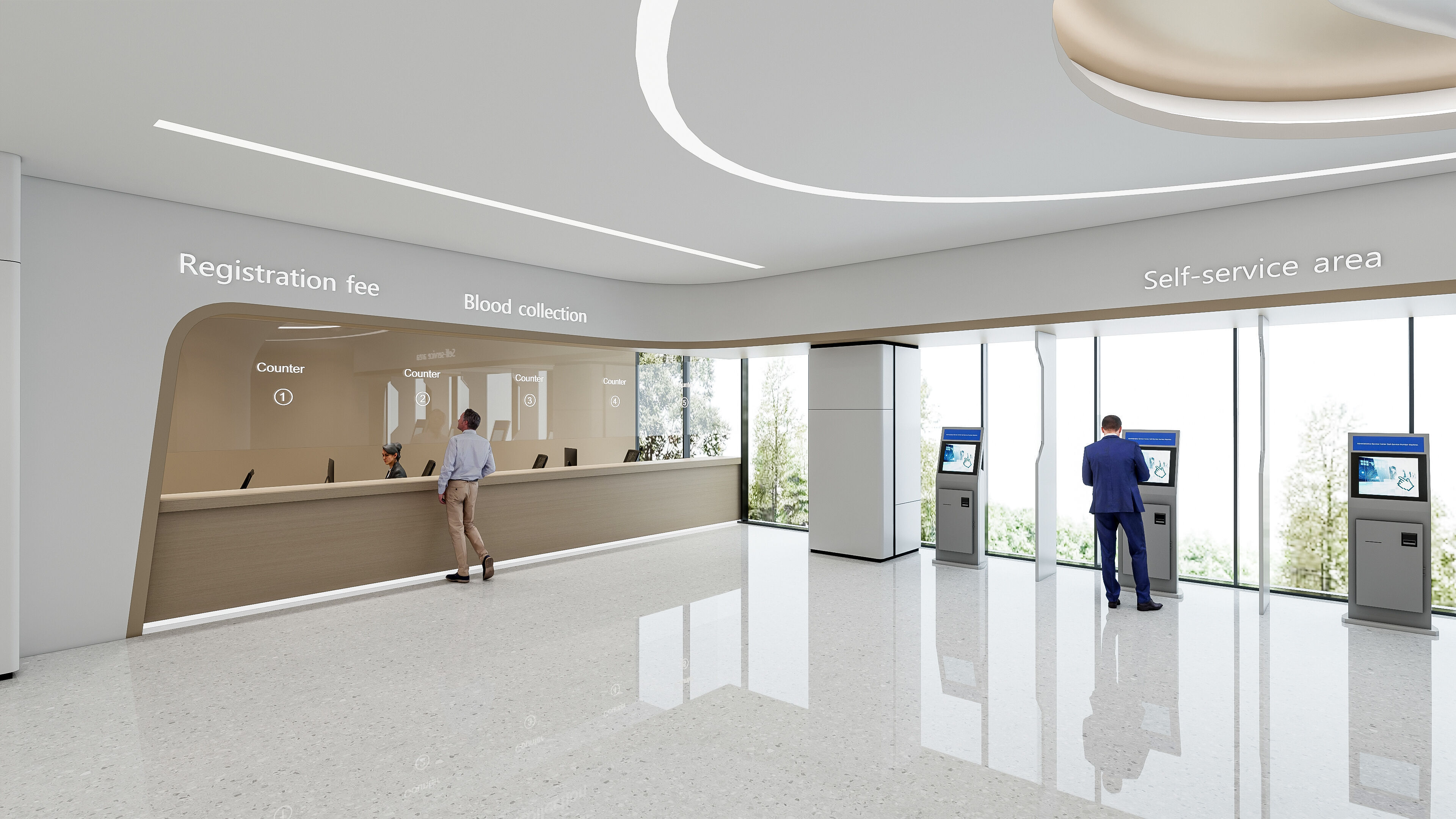 Hospital lobby reception hall 18 3D model_9