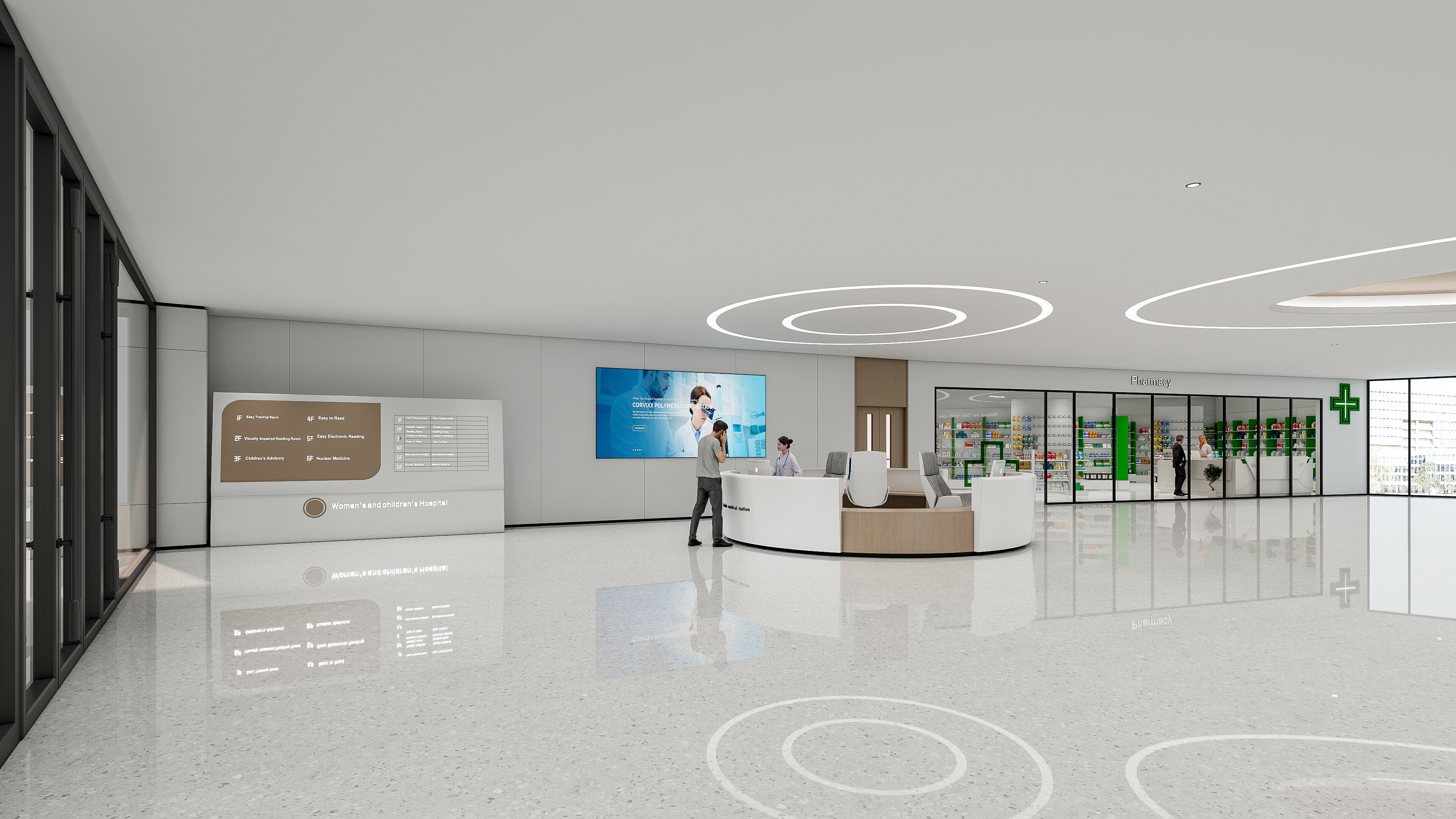 Hospital lobby reception hall 18 3D model_4
