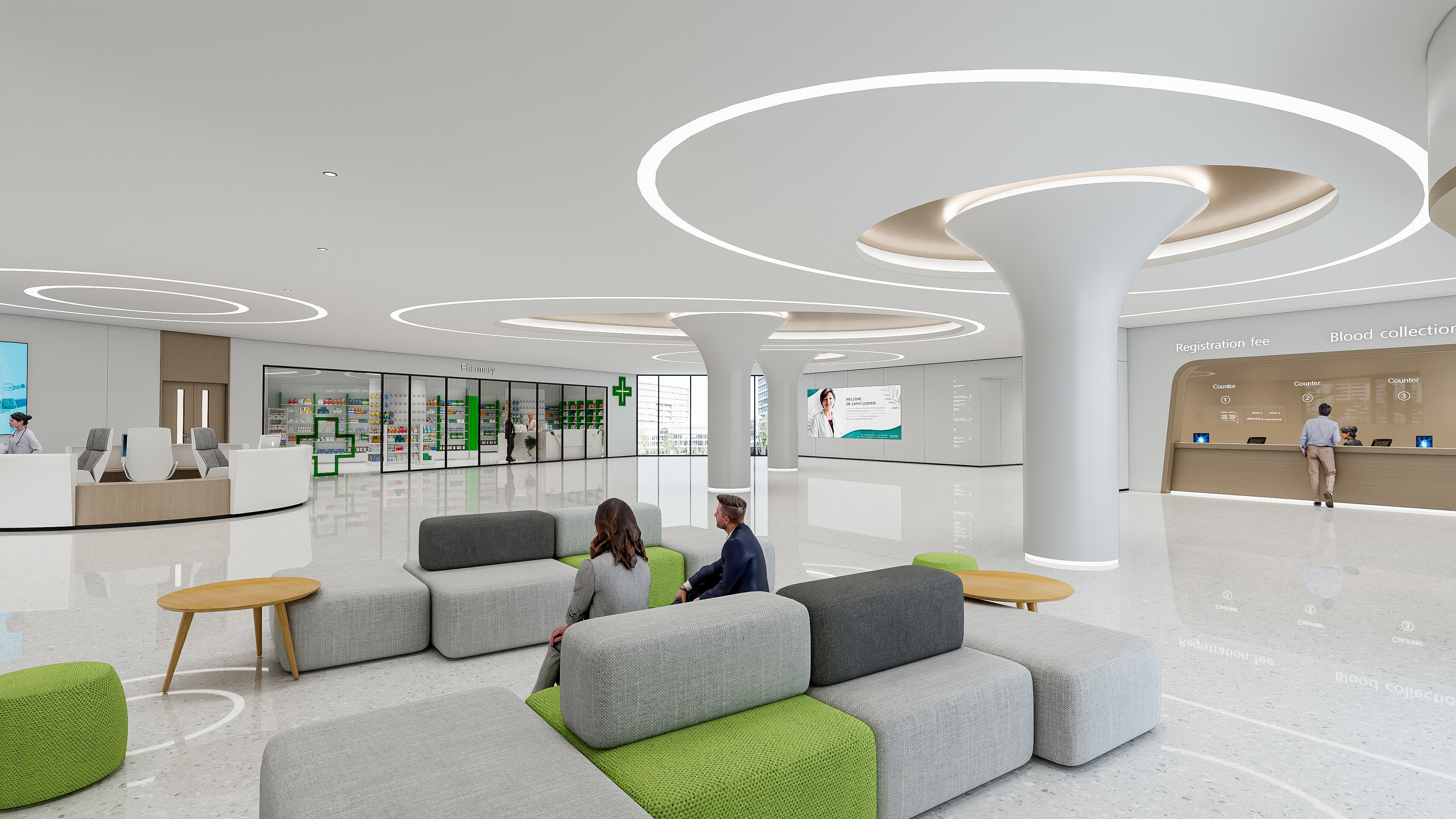 Hospital lobby reception hall 18 3D model_10