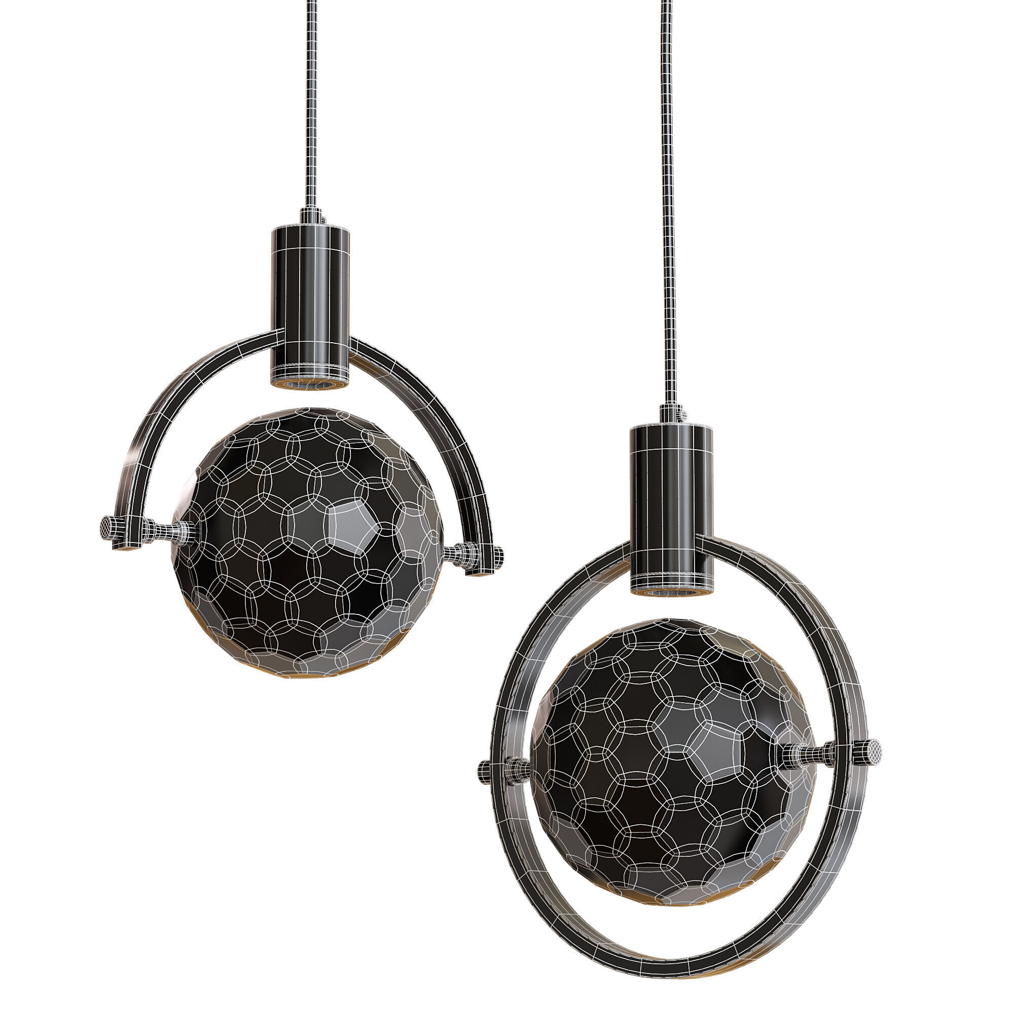 Hanging lamp GOLF Low-poly 3D model_5