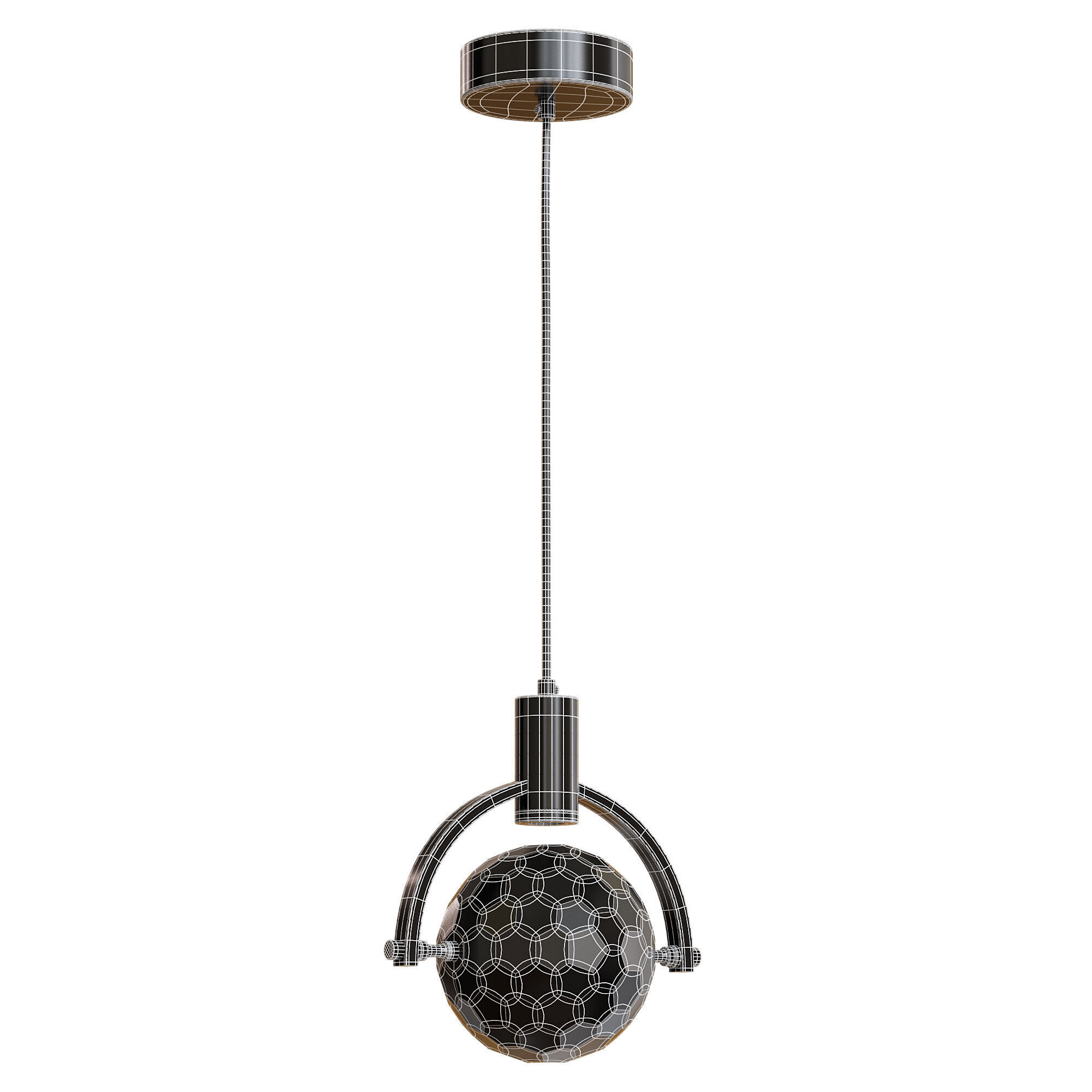 Hanging lamp GOLF Low-poly 3D model_4