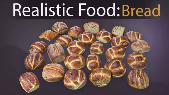RealisticFood Breed Low-poly 3D model