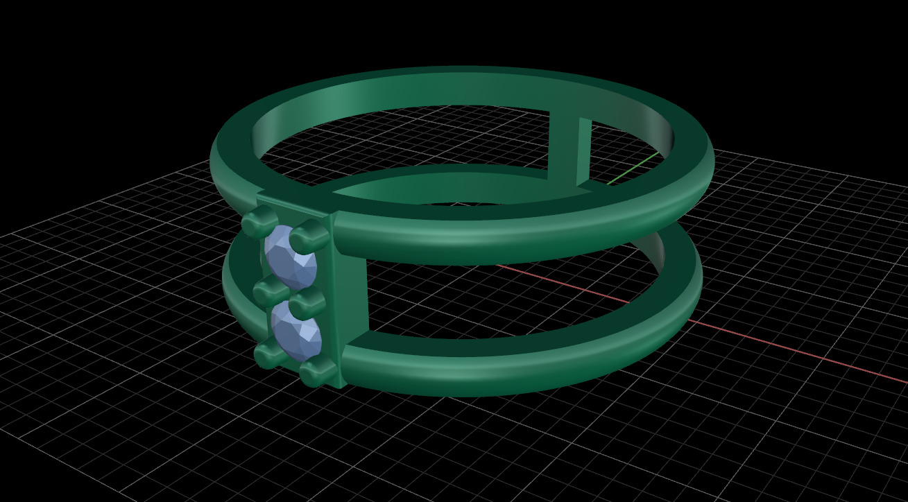 Double shank ring 3D print model_17