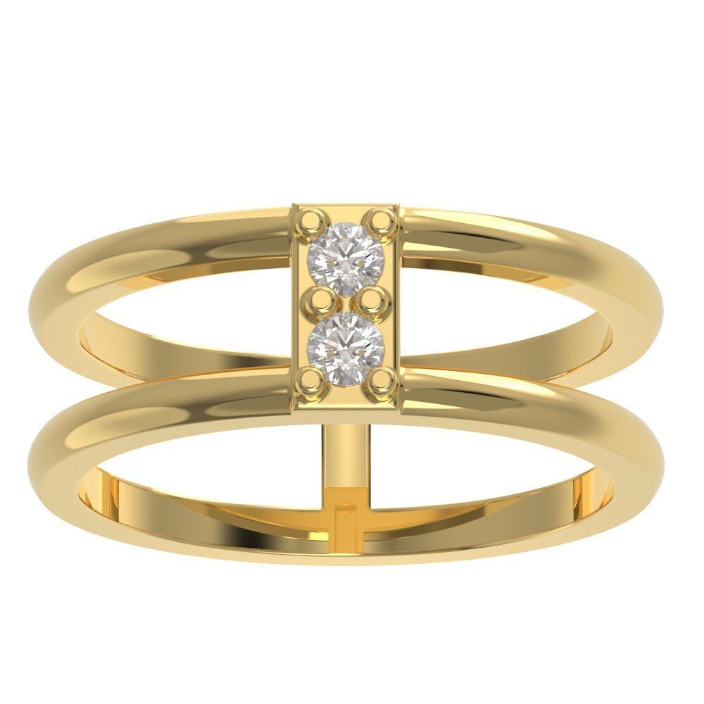 Double shank ring 3D print model_7