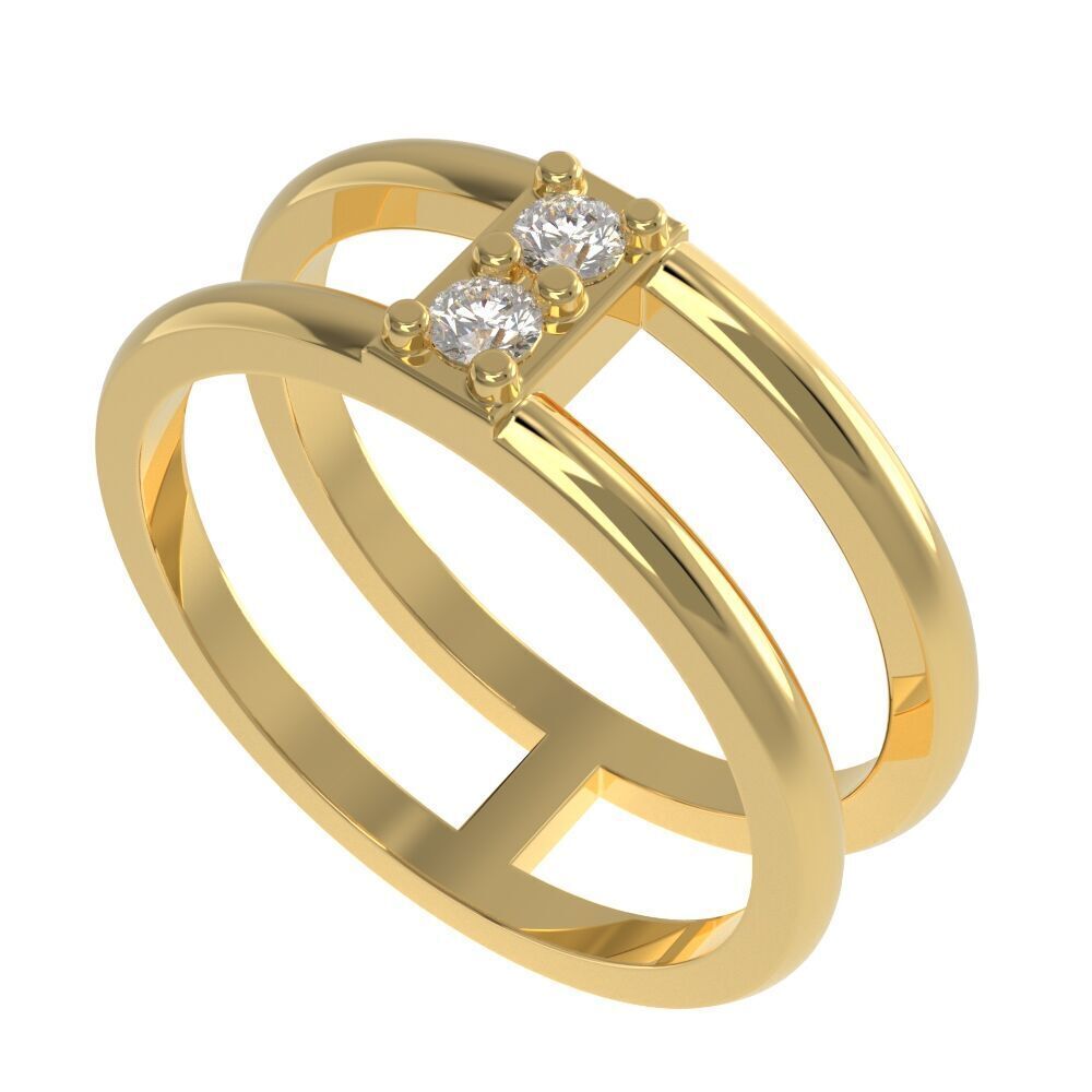 Double shank ring 3D print model_8