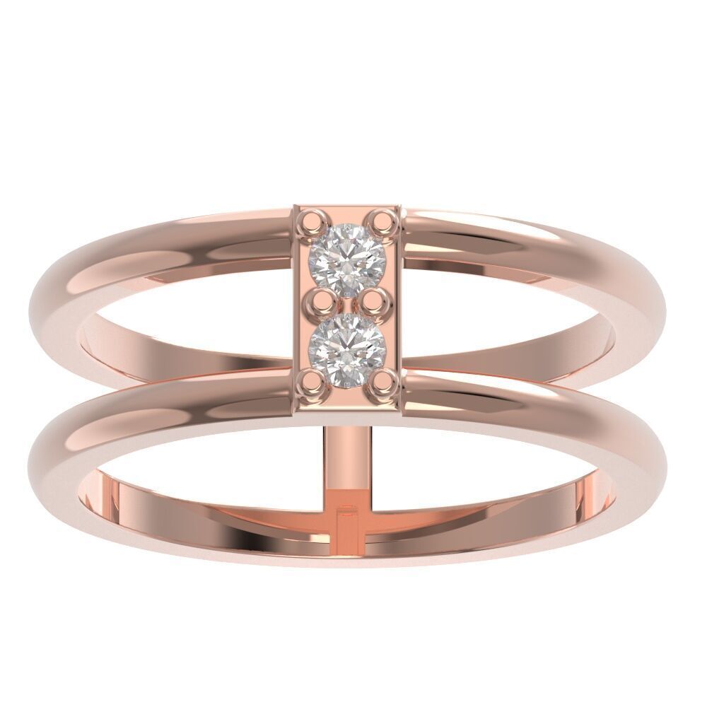 Double shank ring 3D print model_4