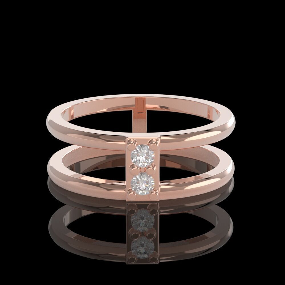 Double shank ring 3D print model_1