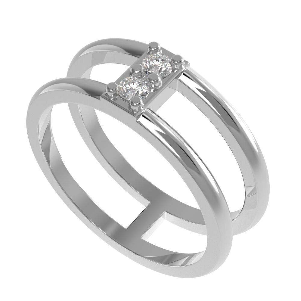 Double shank ring 3D print model_19