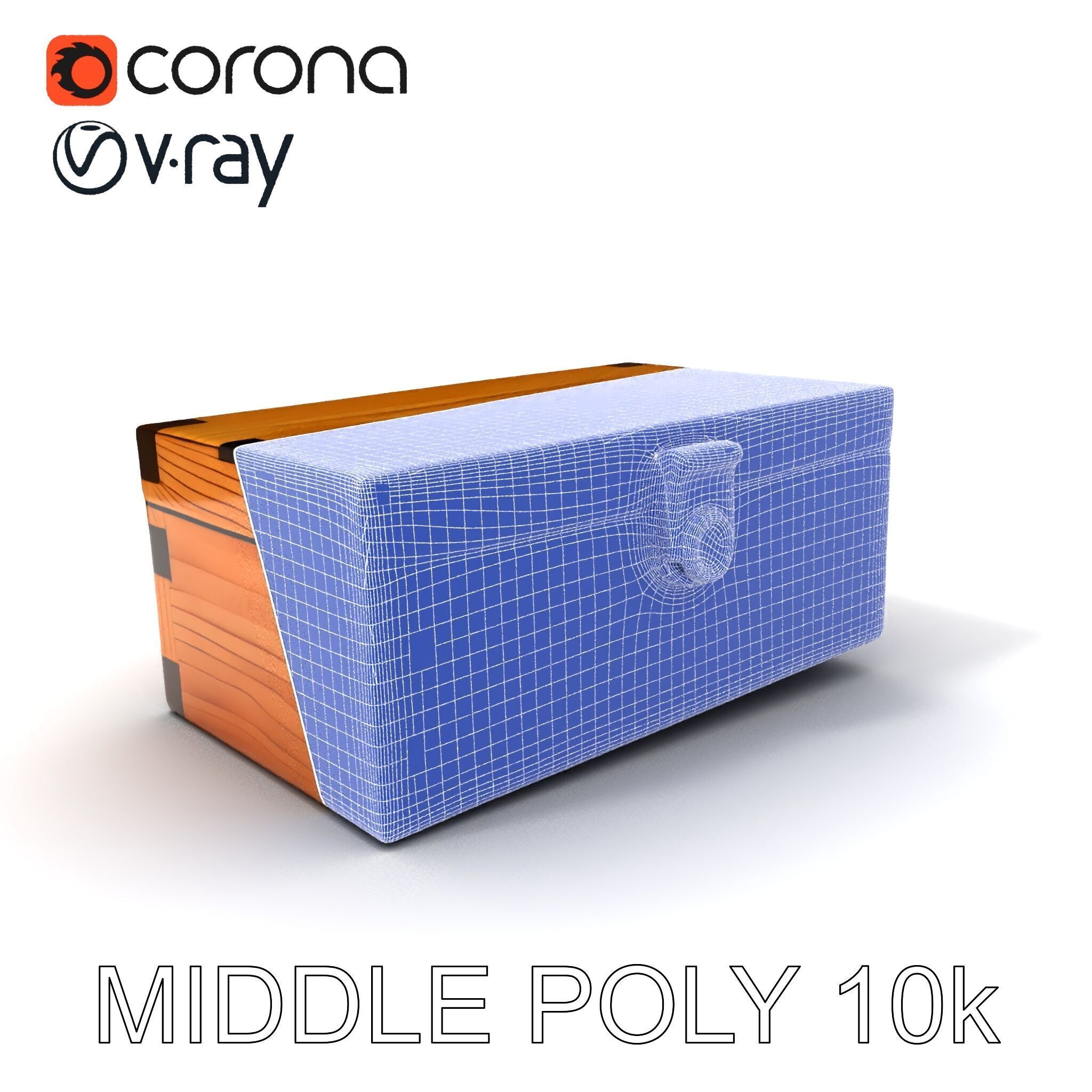 Wooden Treasure Box Model Pack Low-poly 3D model_8