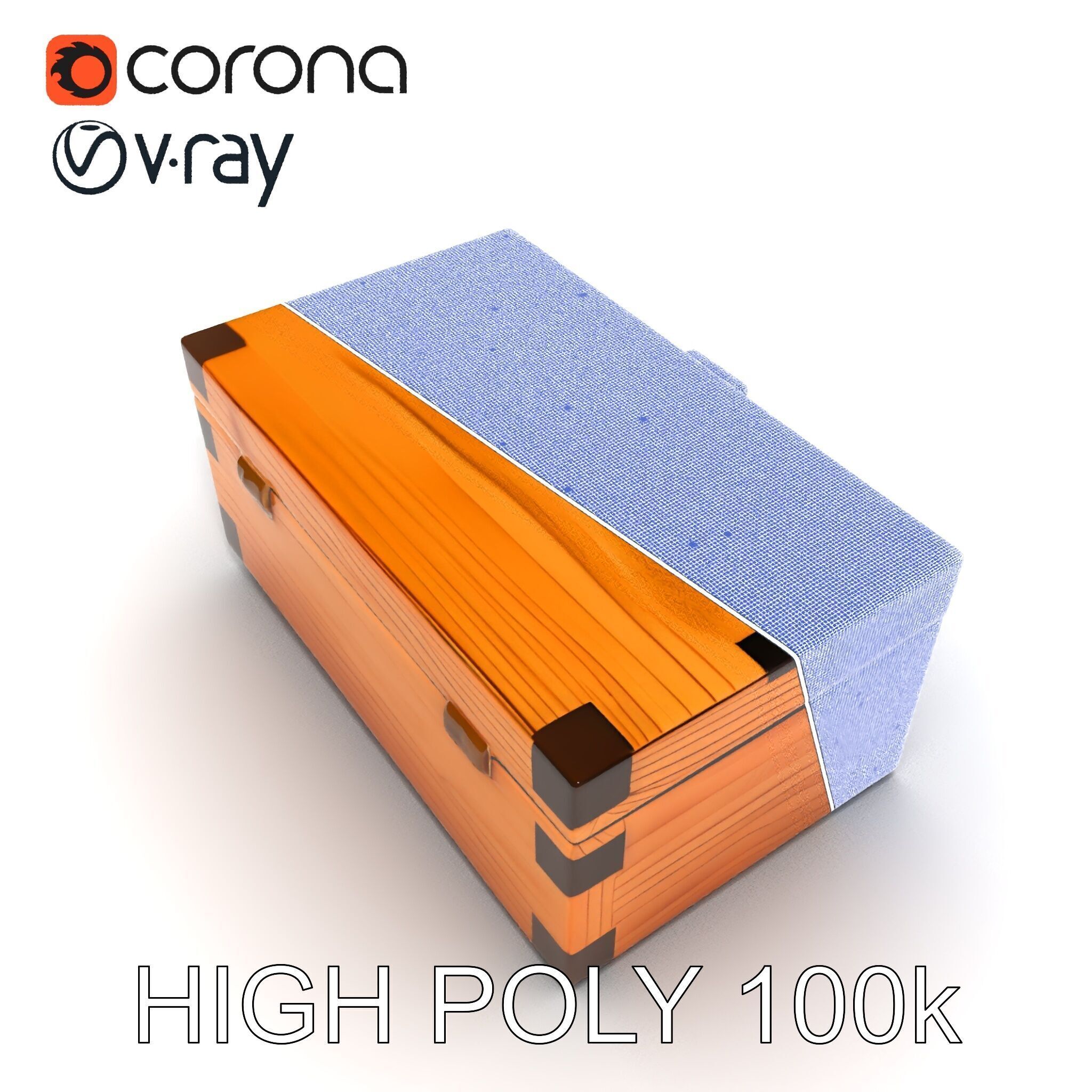 Wooden Treasure Box Model Pack Low-poly 3D model_34