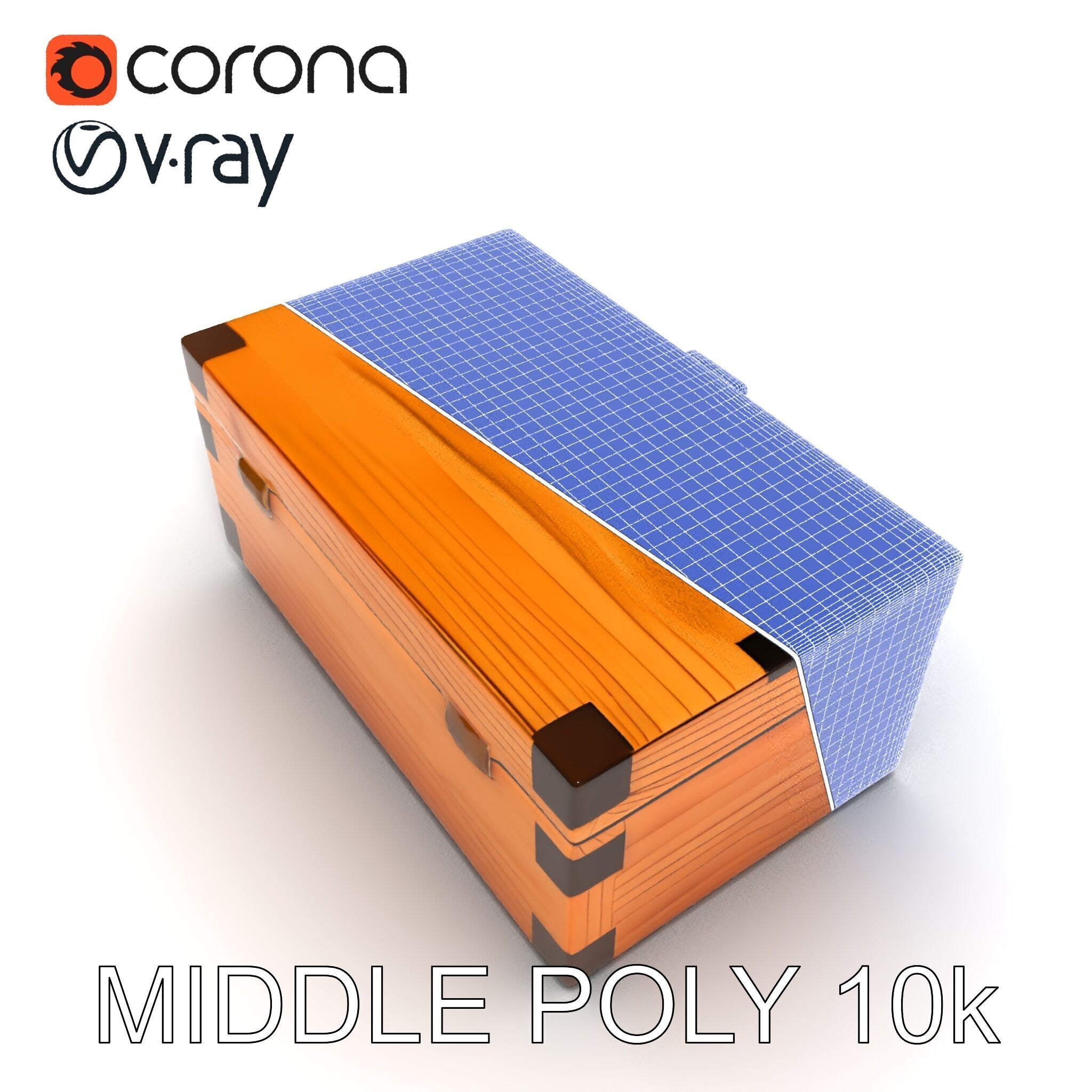 Wooden Treasure Box Model Pack Low-poly 3D model_30