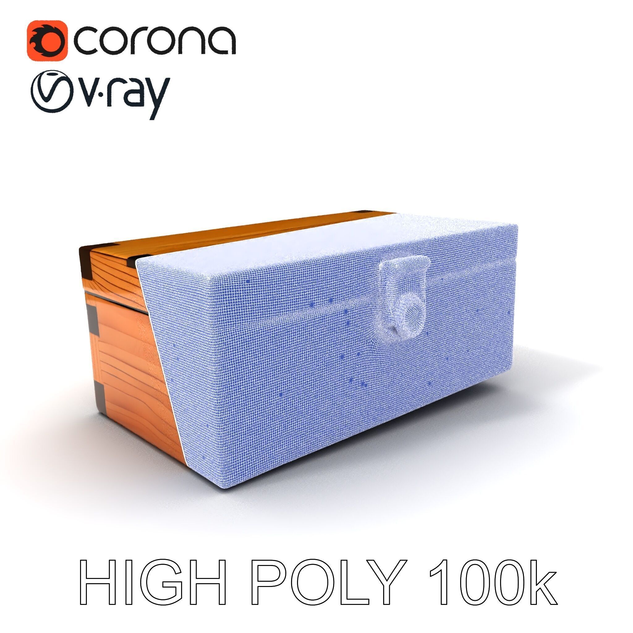 Wooden Treasure Box Model Pack Low-poly 3D model_4