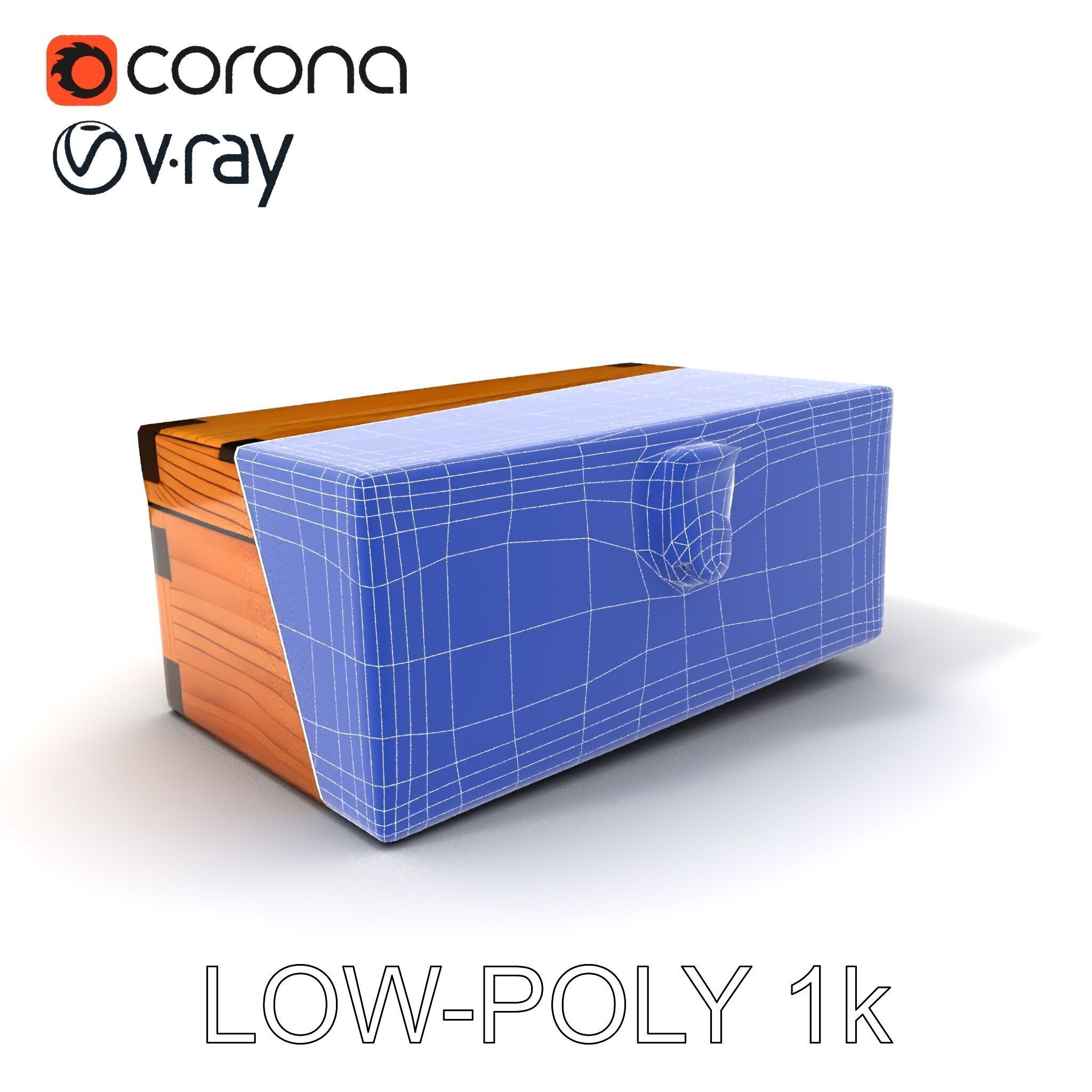 Wooden Treasure Box Model Pack Low-poly 3D model_29
