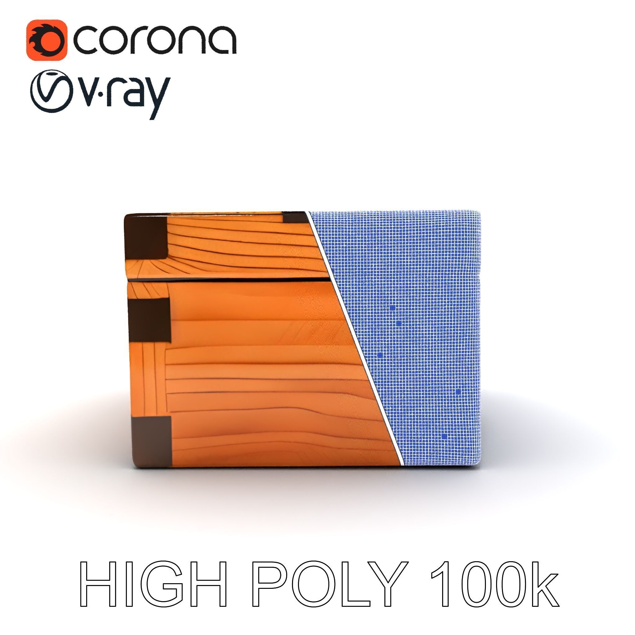 Wooden Treasure Box Model Pack Low-poly 3D model_19