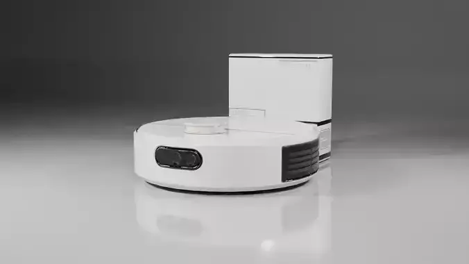 Low Poly Robo Vacuum Cleaner with Dock
