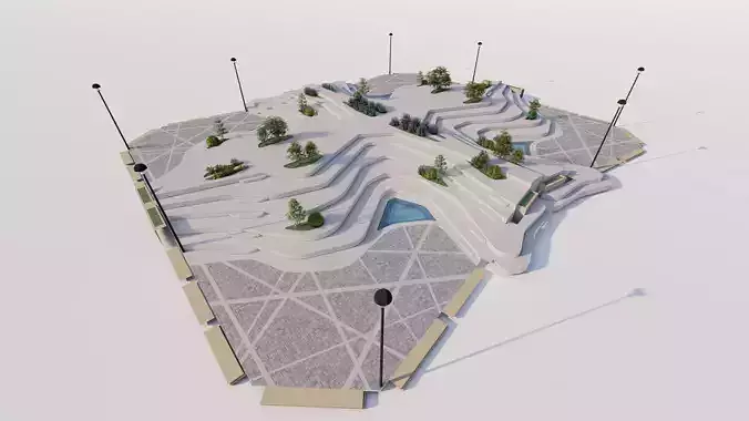 public park-Private Park Landscape Urban 3D model