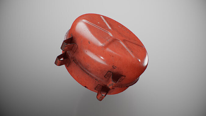 Old Soviet fuel canister Low-poly 3D model 7