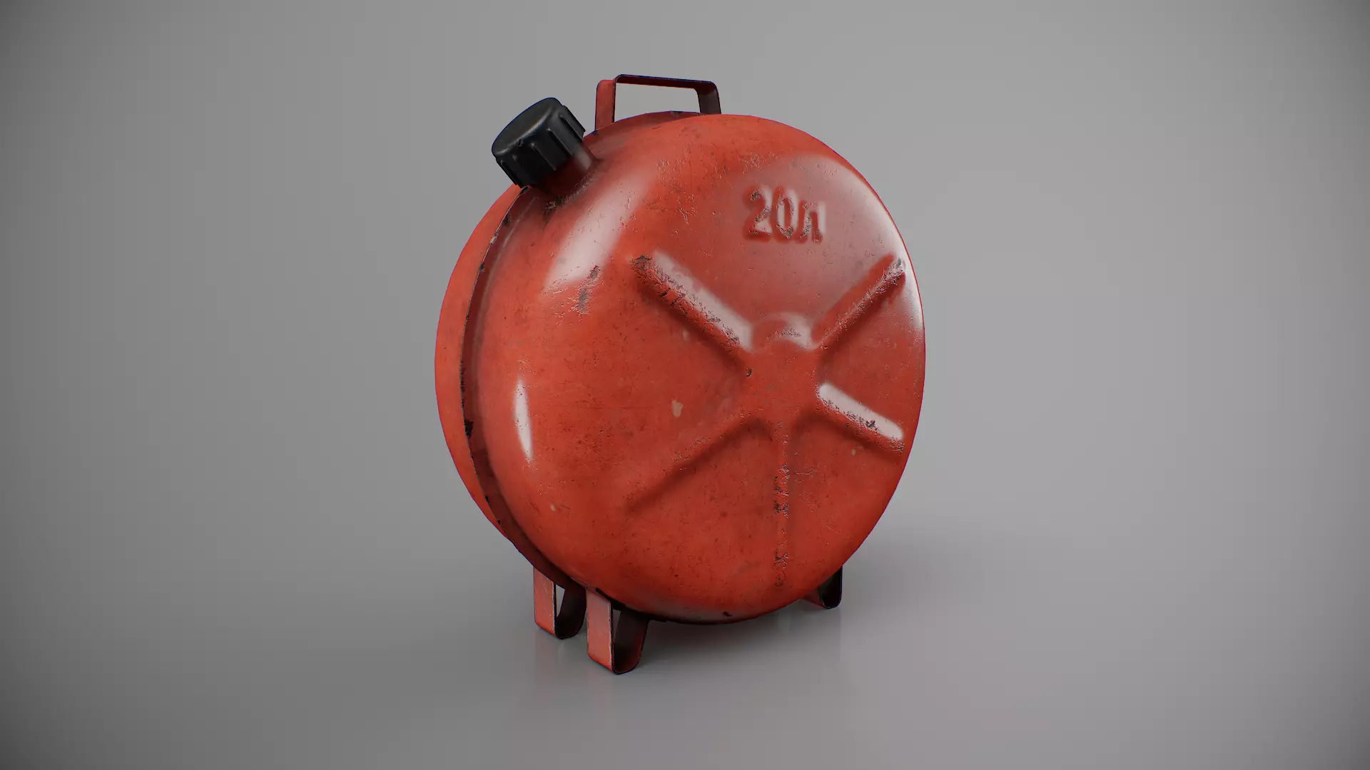Old Soviet fuel canister Low-poly 3D model_0
