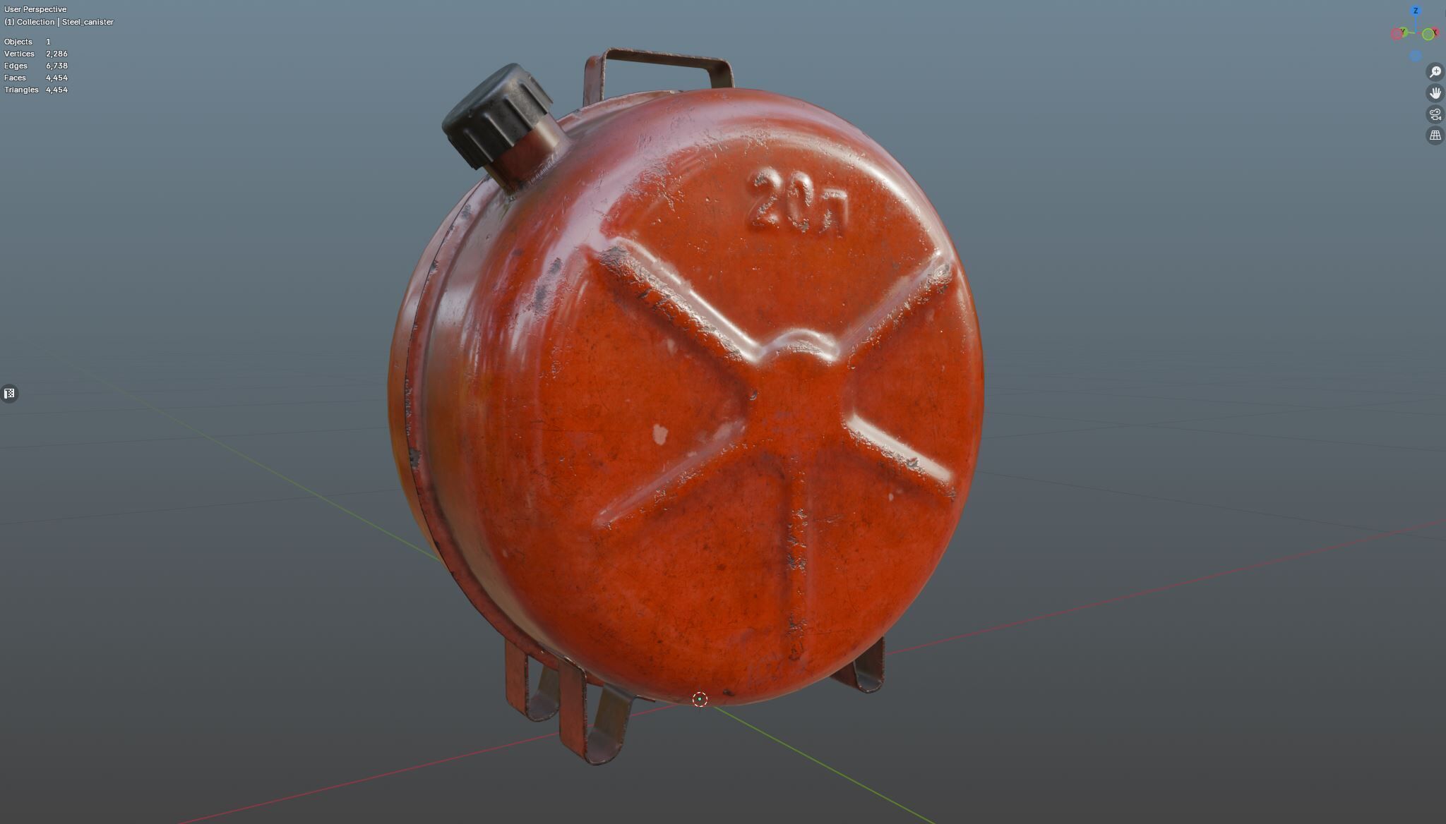 Old Soviet fuel canister Low-poly 3D model_18