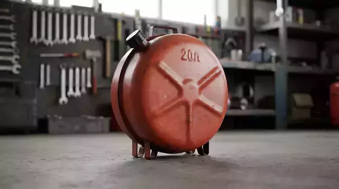 Old Soviet fuel canister Low-poly 3D model