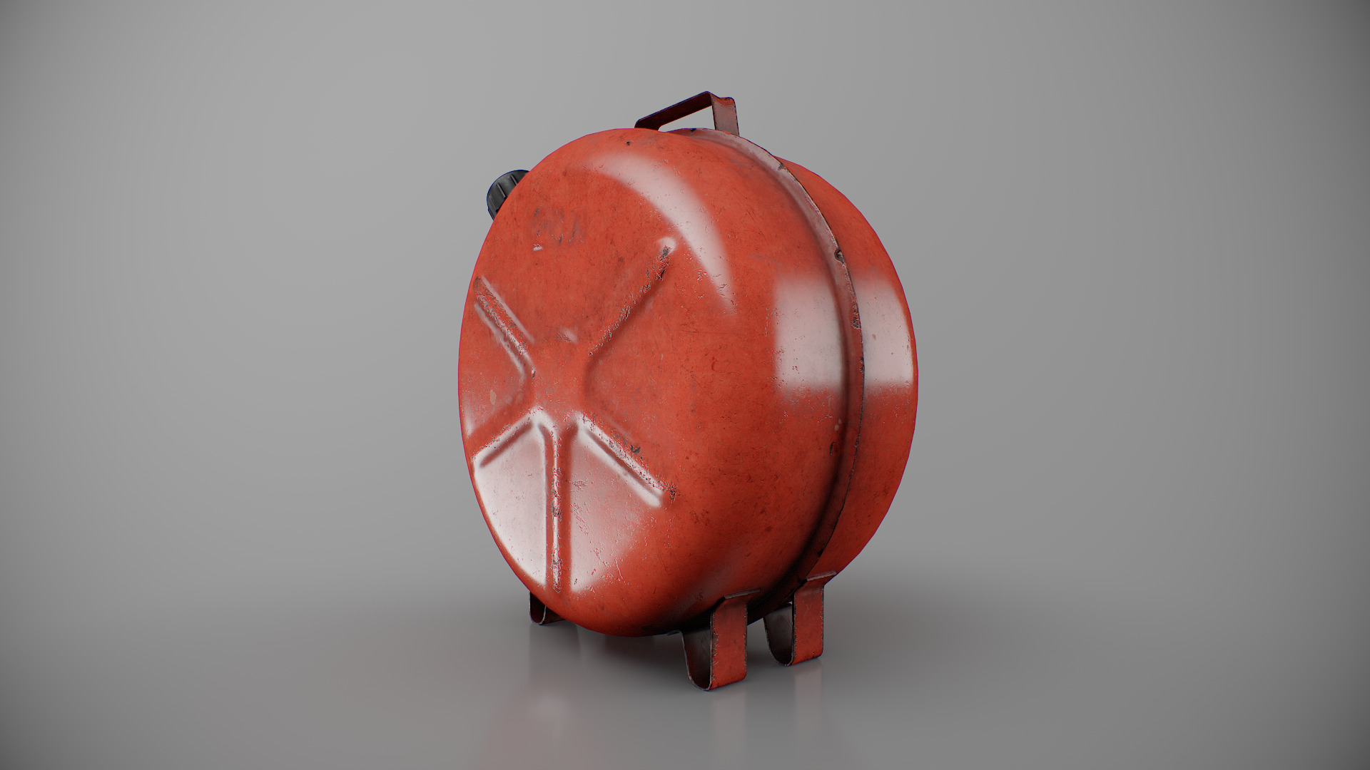 Old Soviet fuel canister Low-poly 3D model_9