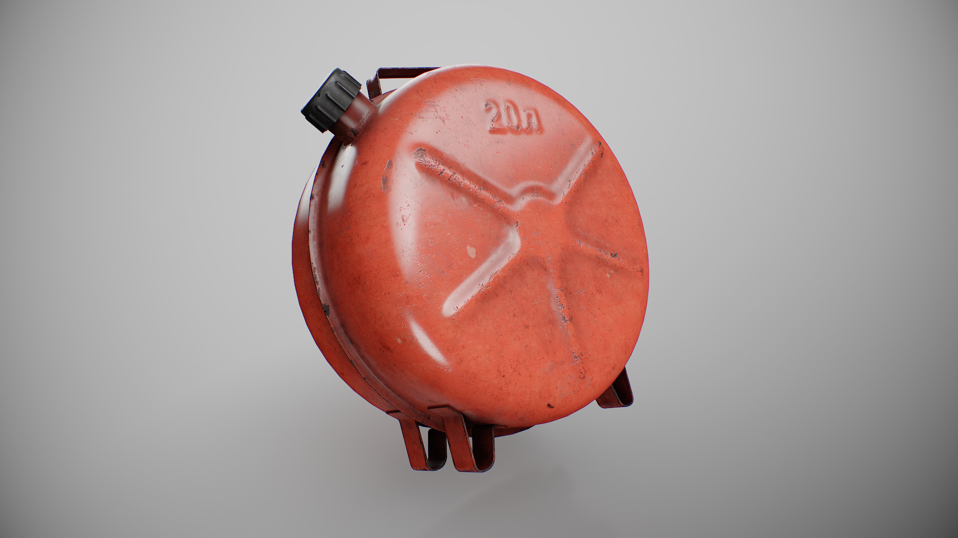 Old Soviet fuel canister Low-poly 3D model_6
