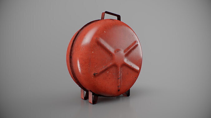 Old Soviet fuel canister Low-poly 3D model 2