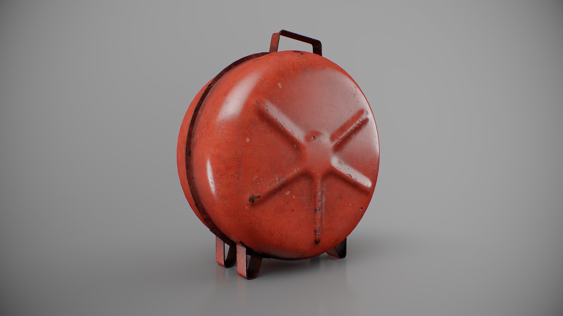 Old Soviet fuel canister Low-poly 3D model_5