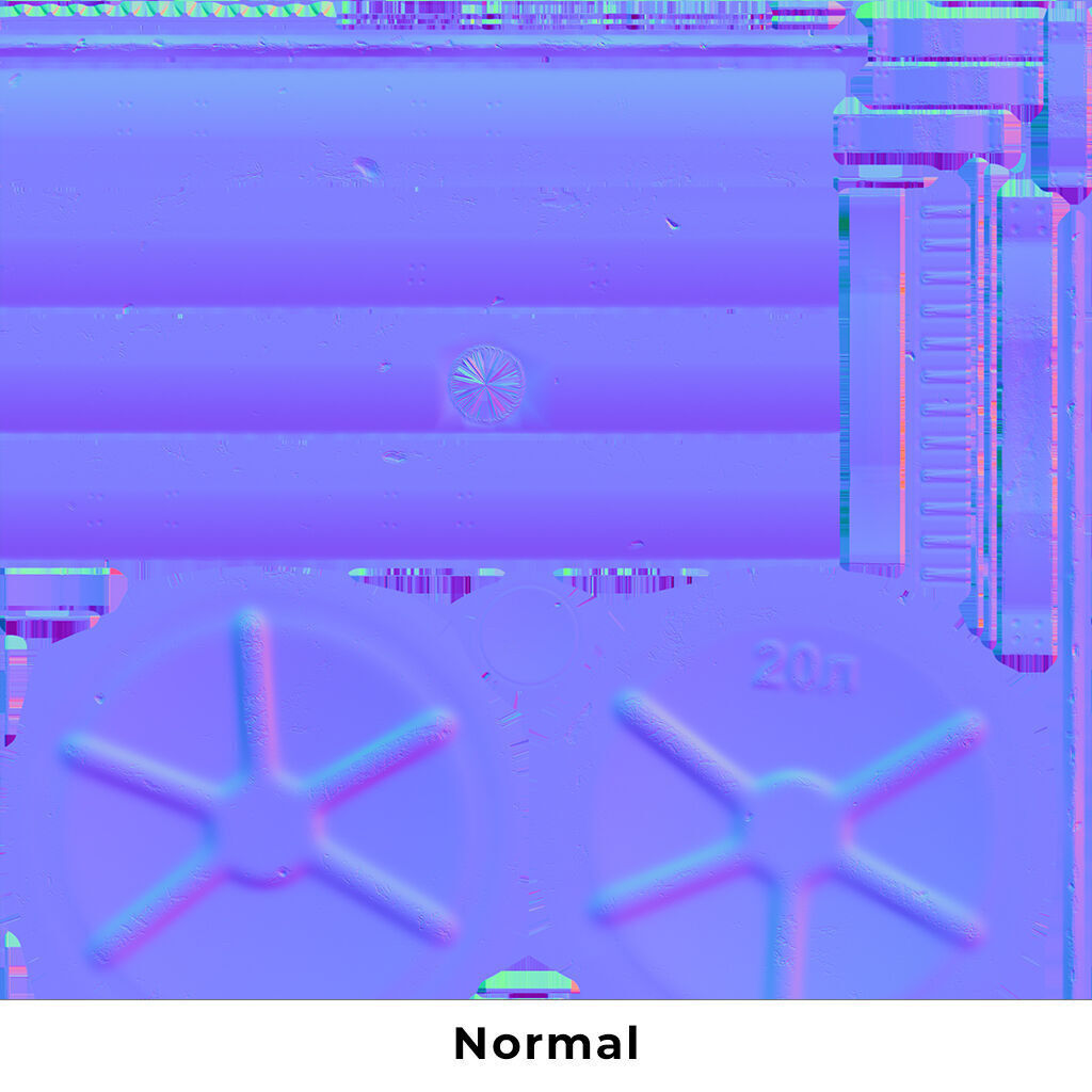 Old Soviet fuel canister Low-poly 3D model_26