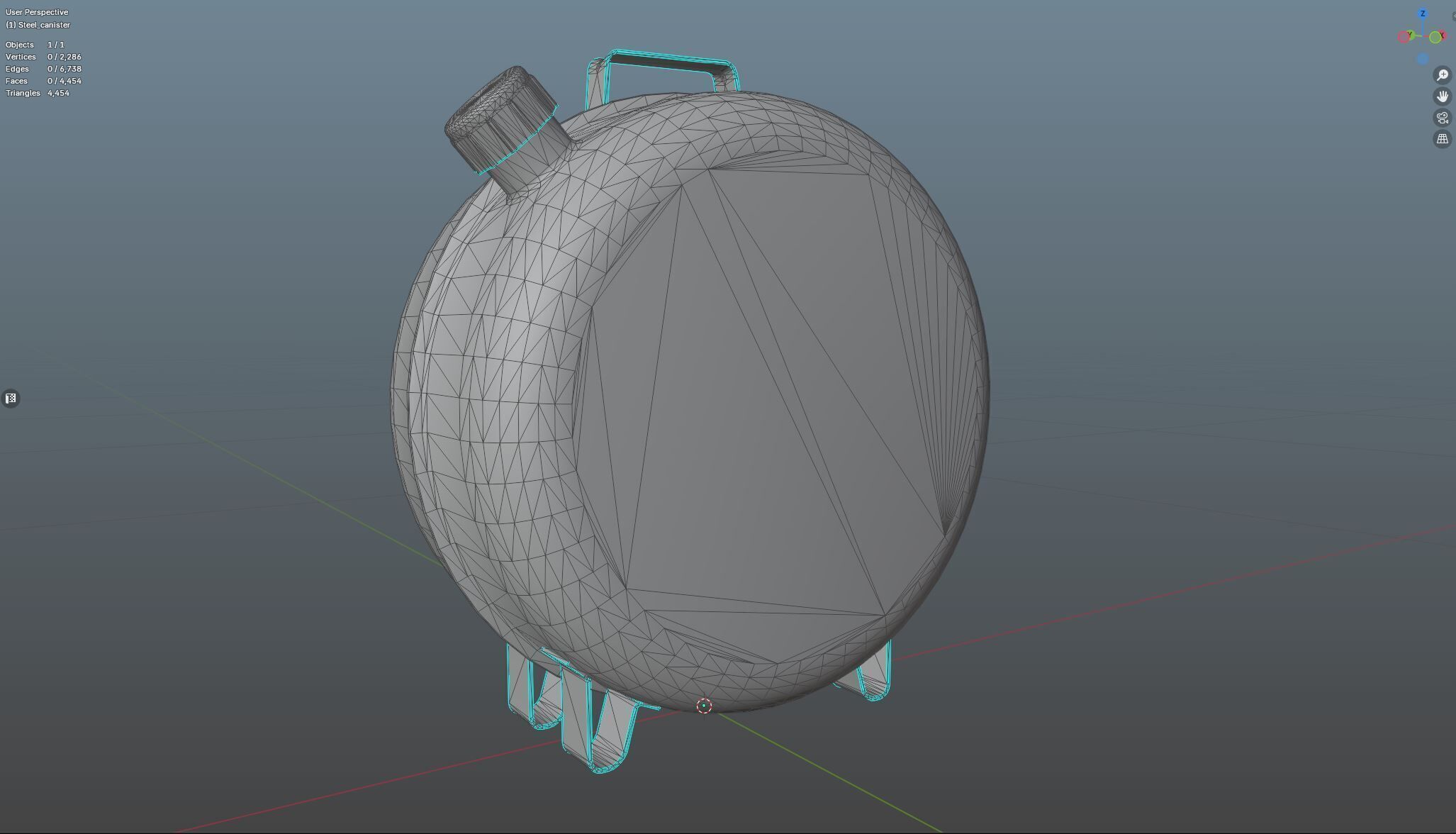 Old Soviet fuel canister Low-poly 3D model_20