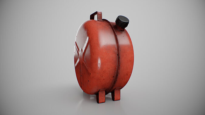Old Soviet fuel canister Low-poly 3D model 4