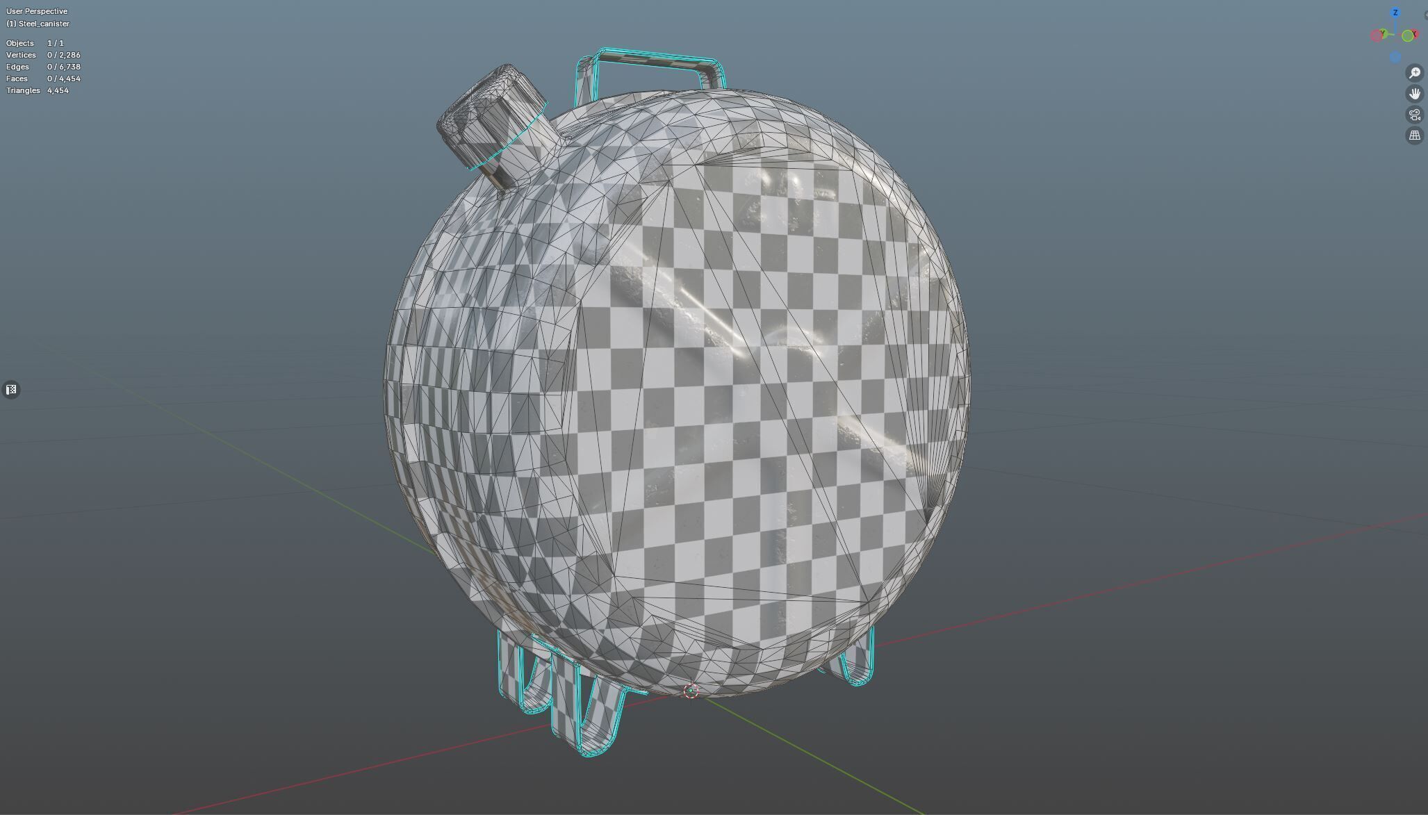 Old Soviet fuel canister Low-poly 3D model_21