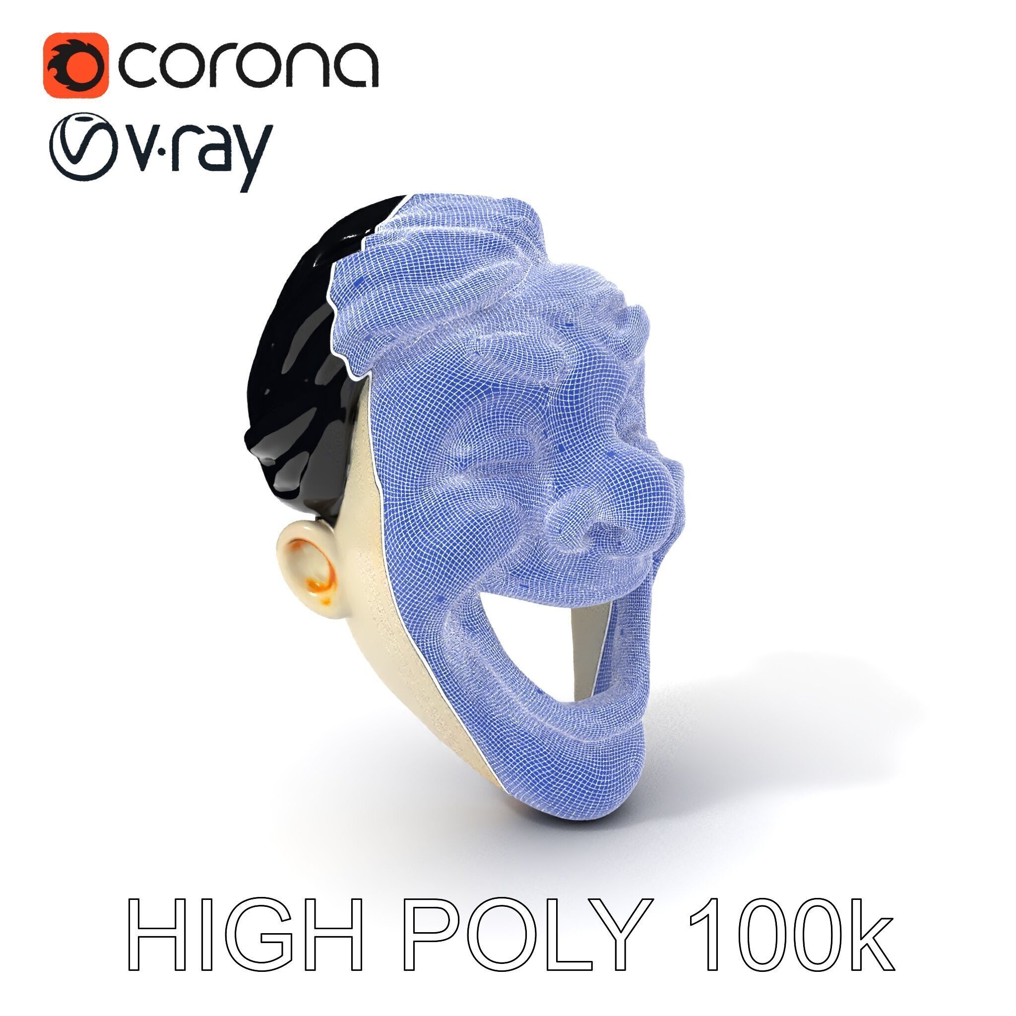 Expressive Clown Mask D Model Pack Low-poly 3D model_4