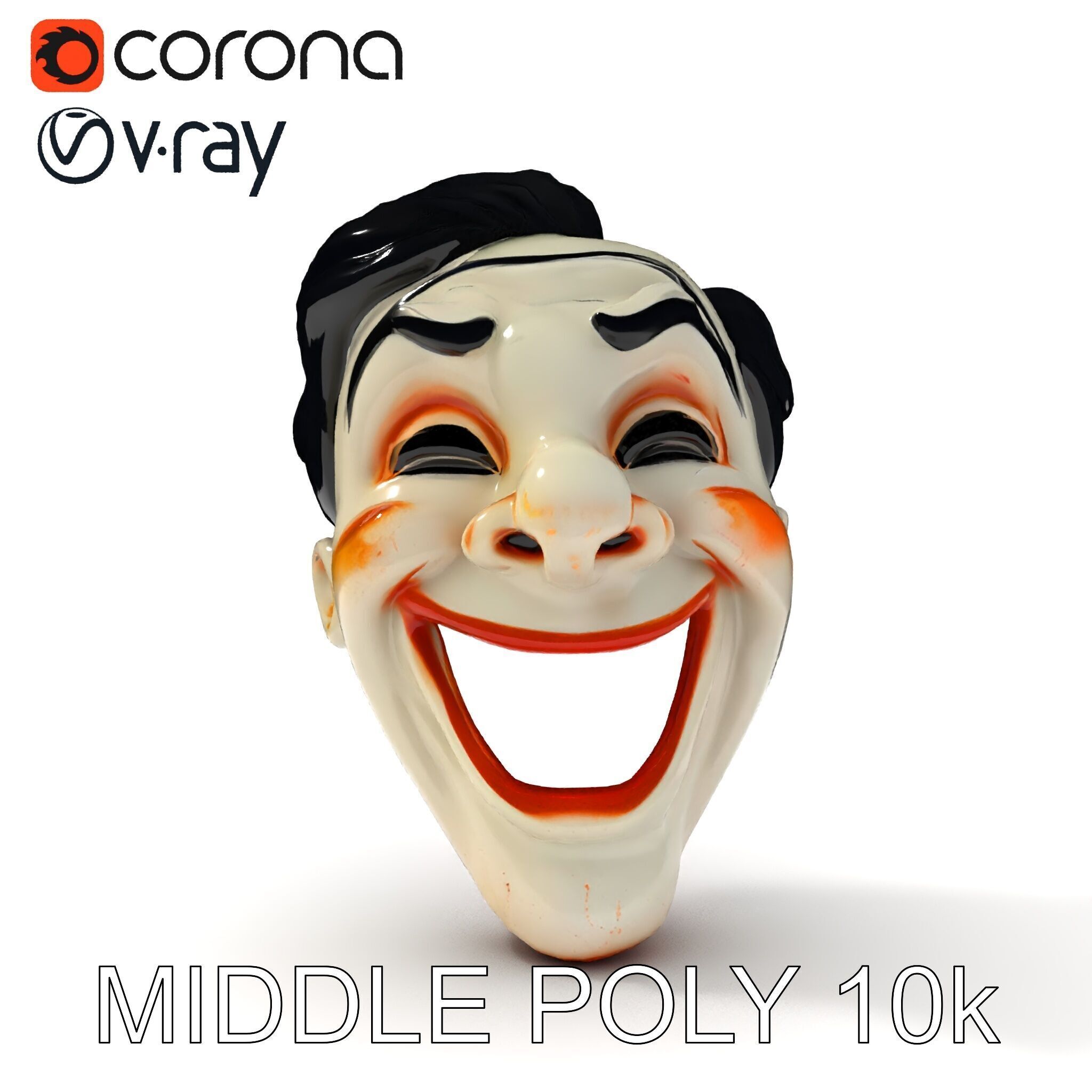 Expressive Clown Mask D Model Pack Low-poly 3D model_15