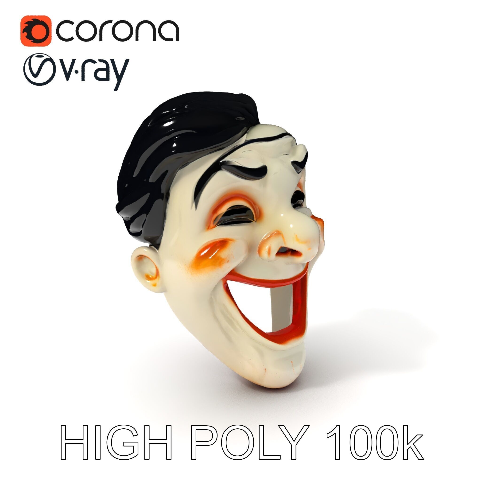 Expressive Clown Mask D Model Pack Low-poly 3D model_3