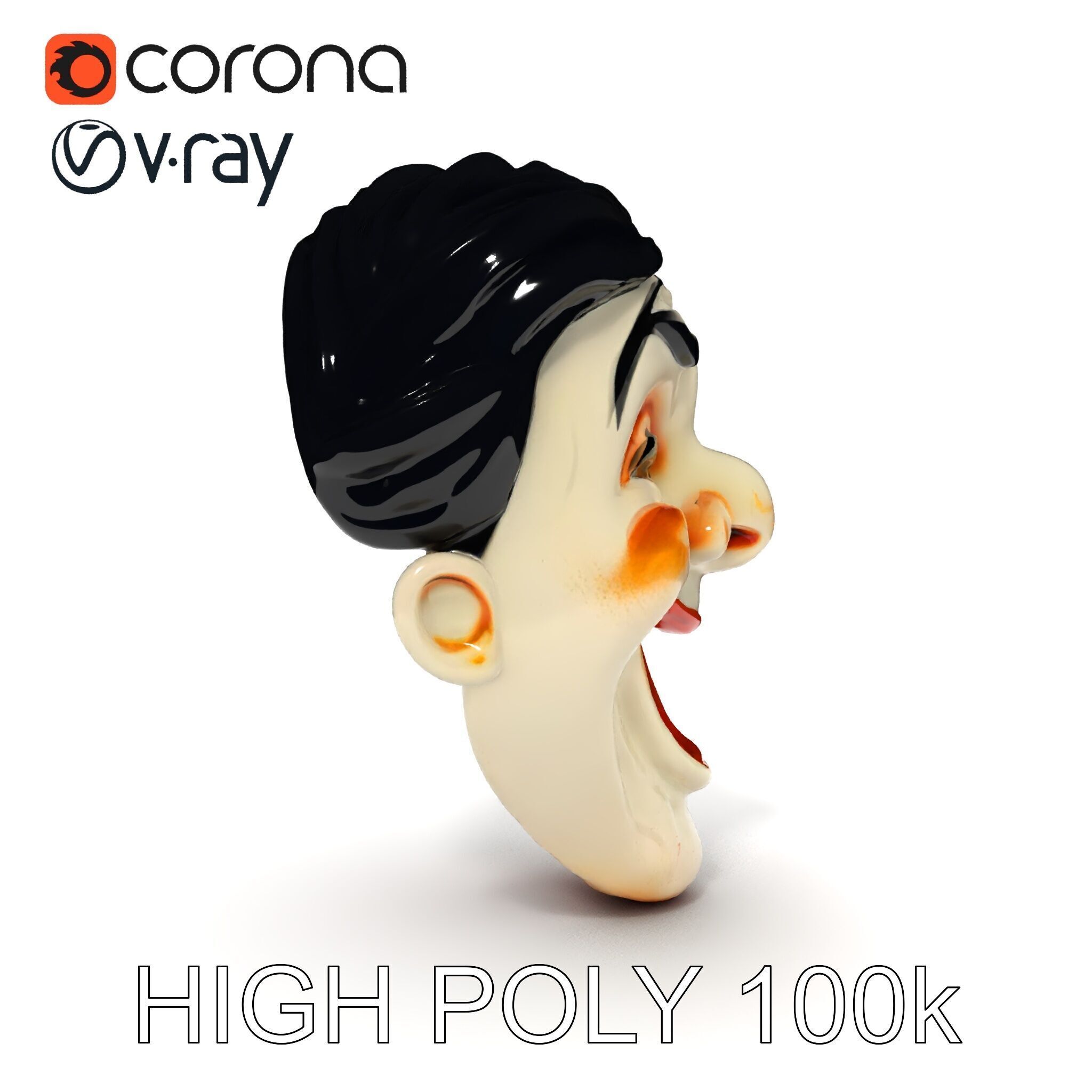 Expressive Clown Mask D Model Pack Low-poly 3D model_14