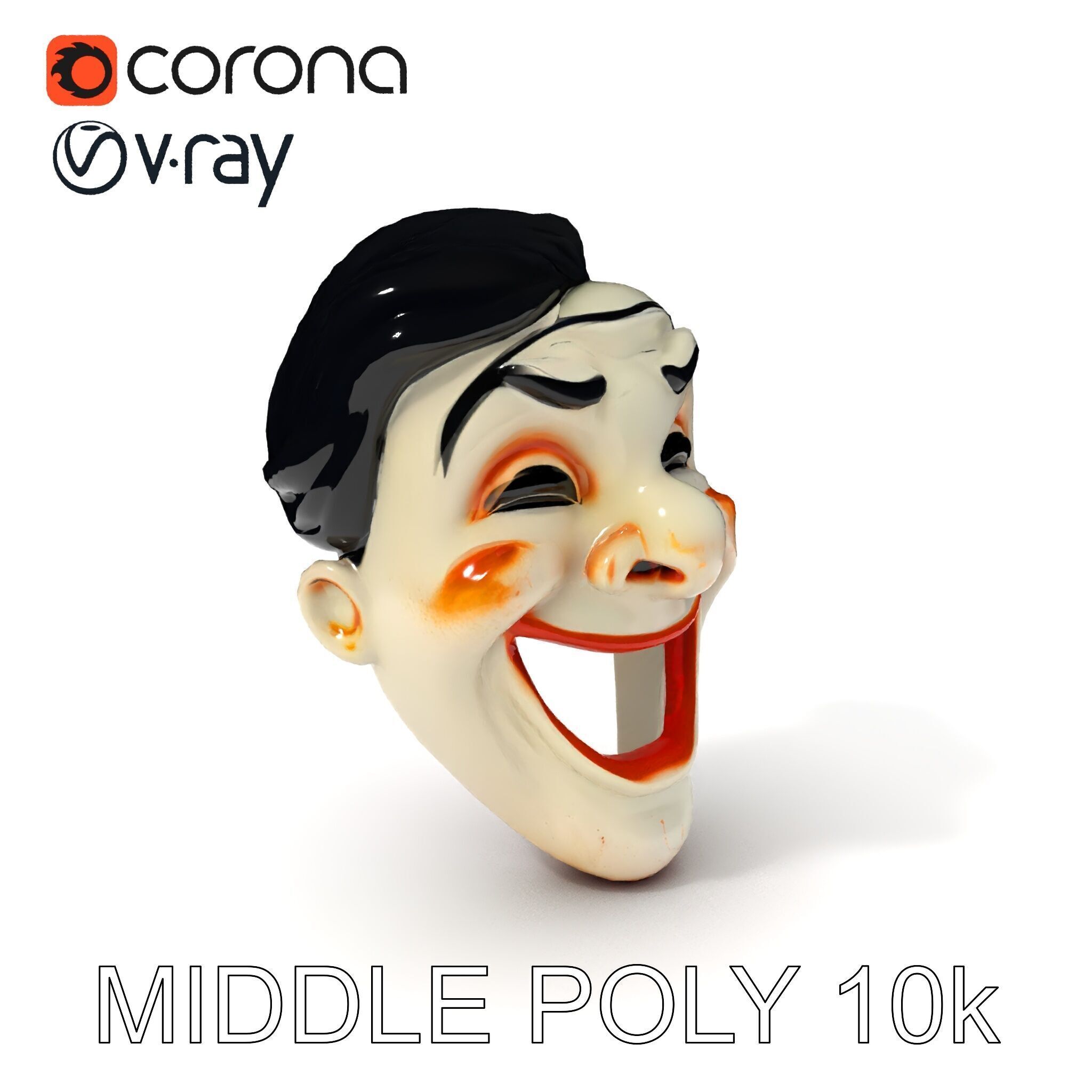 Expressive Clown Mask D Model Pack Low-poly 3D model_9