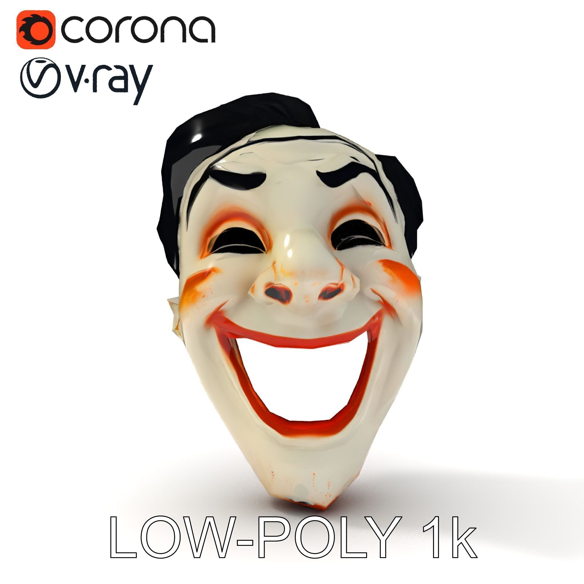 Expressive Clown Mask D Model Pack Low-poly 3D model_10