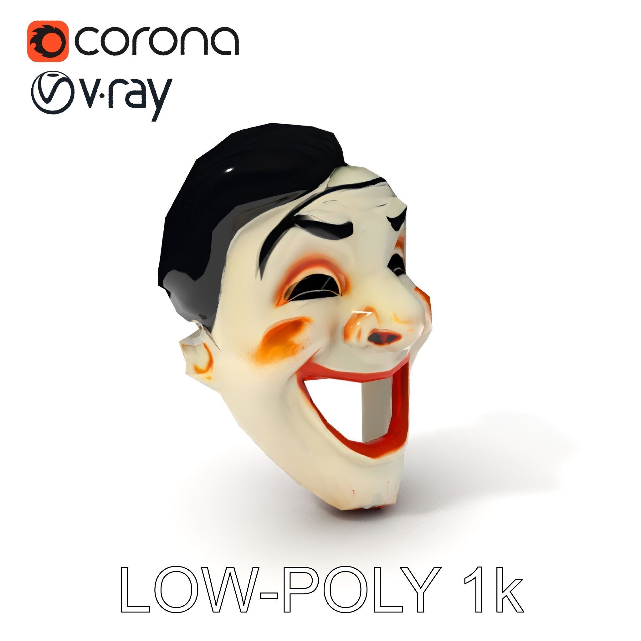 Expressive Clown Mask D Model Pack Low-poly 3D model_7