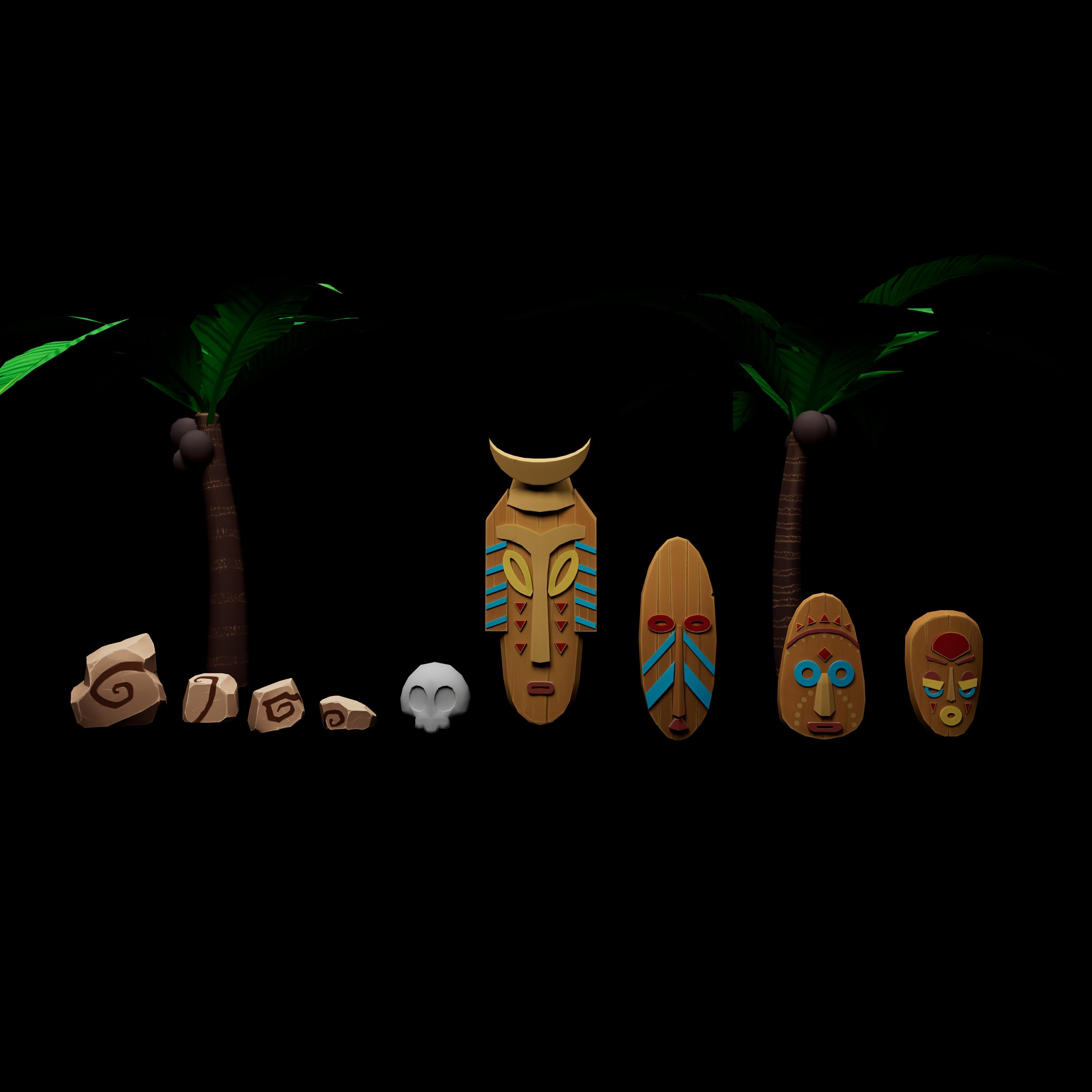 Stylized Pack environment Low-poly 3D model_5