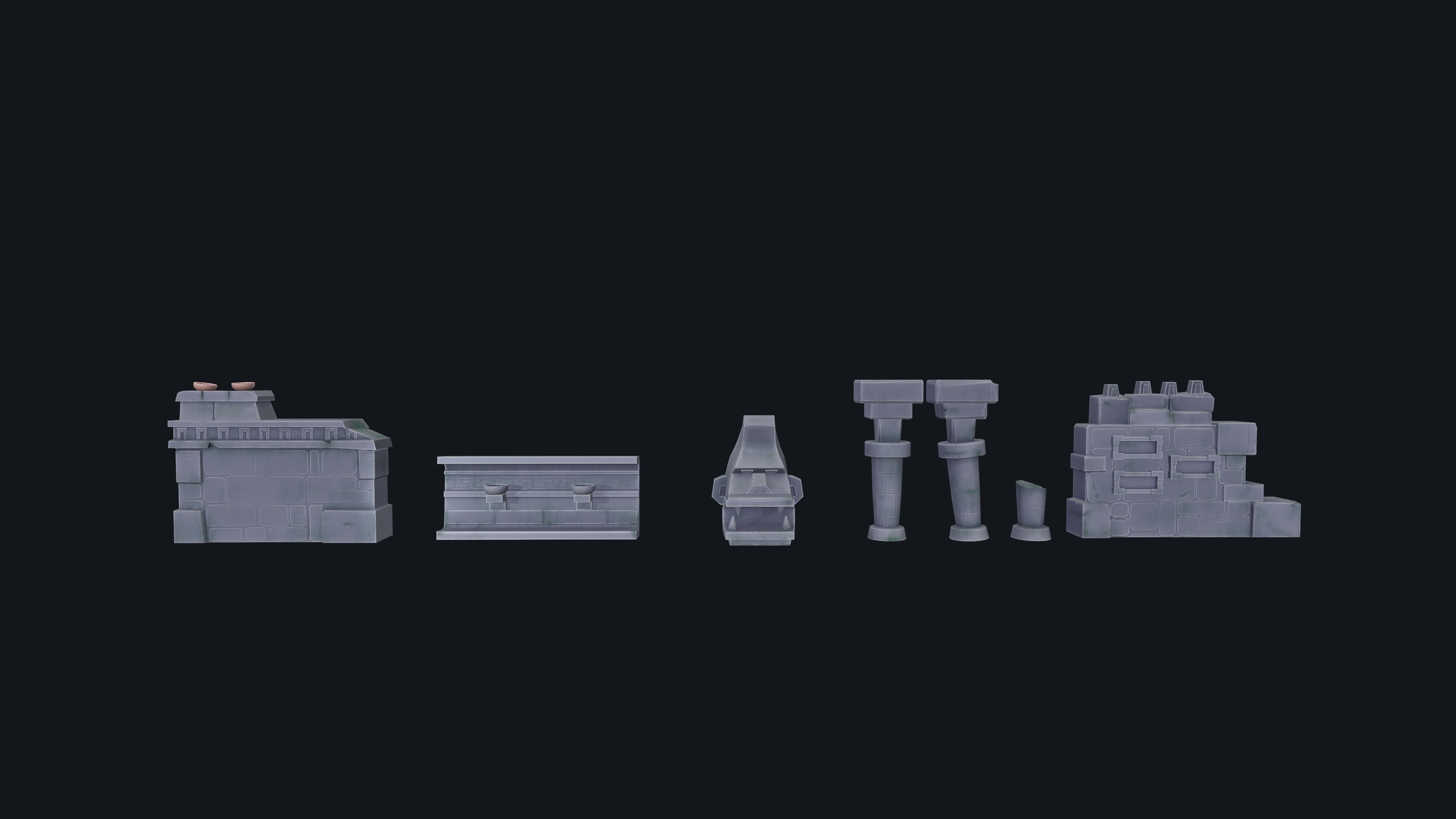 Stylized Pack environment Low-poly 3D model_8