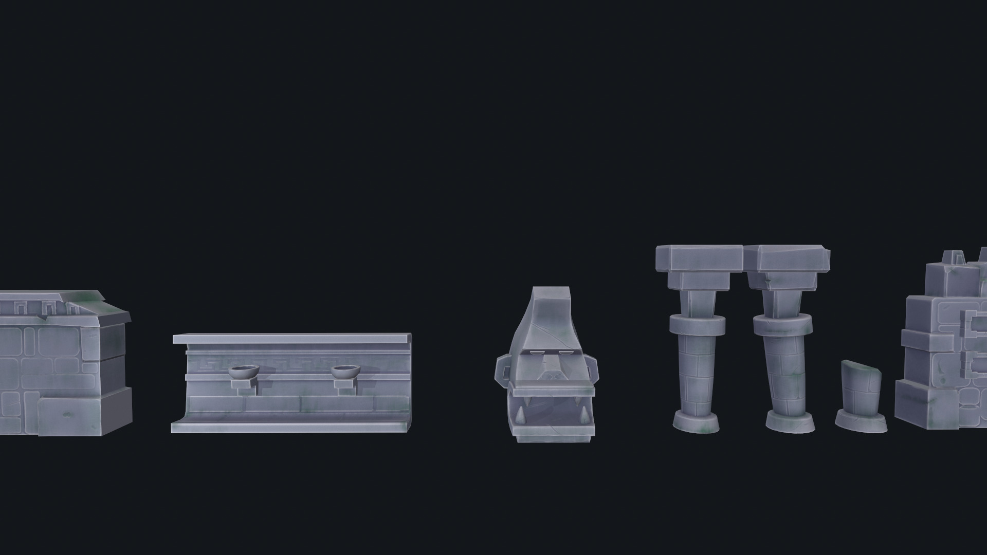 Stylized Pack environment Low-poly 3D model_10