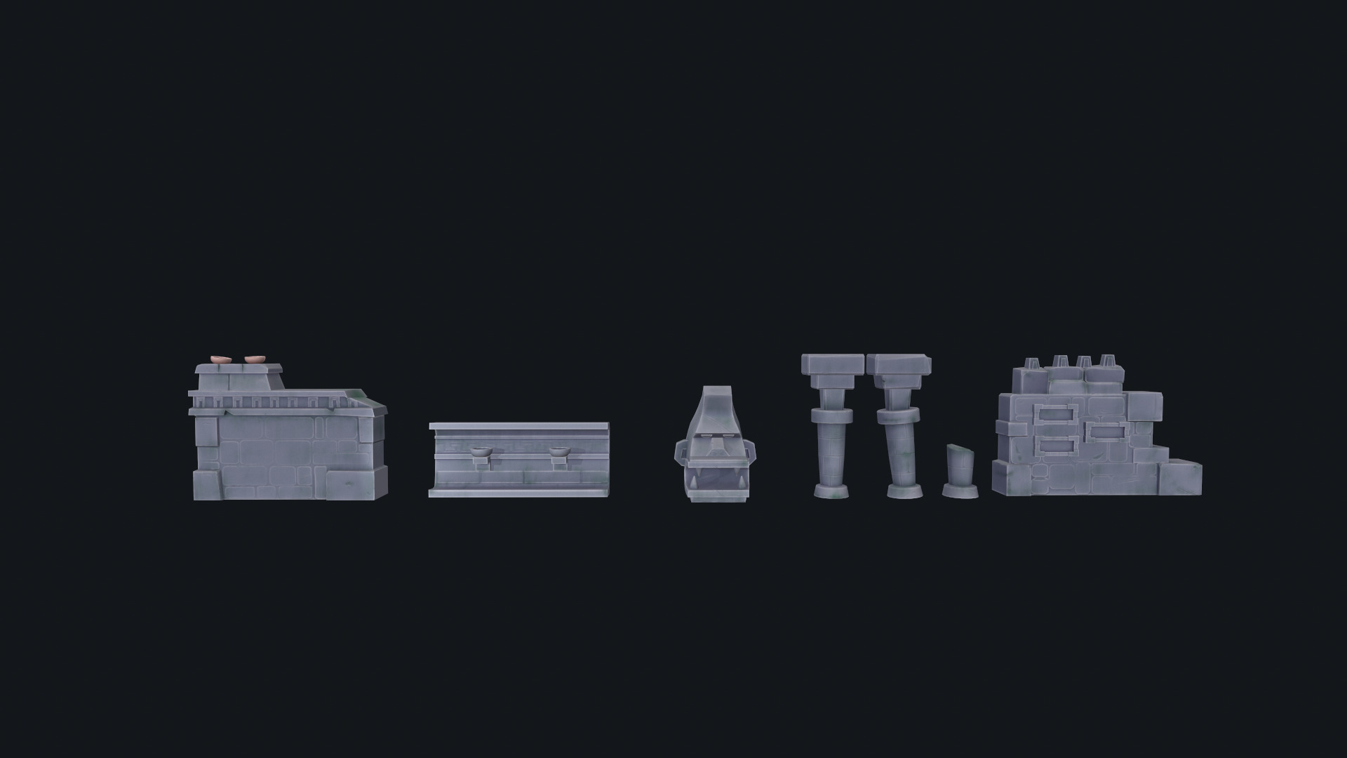 Stylized Pack environment Low-poly 3D model_9