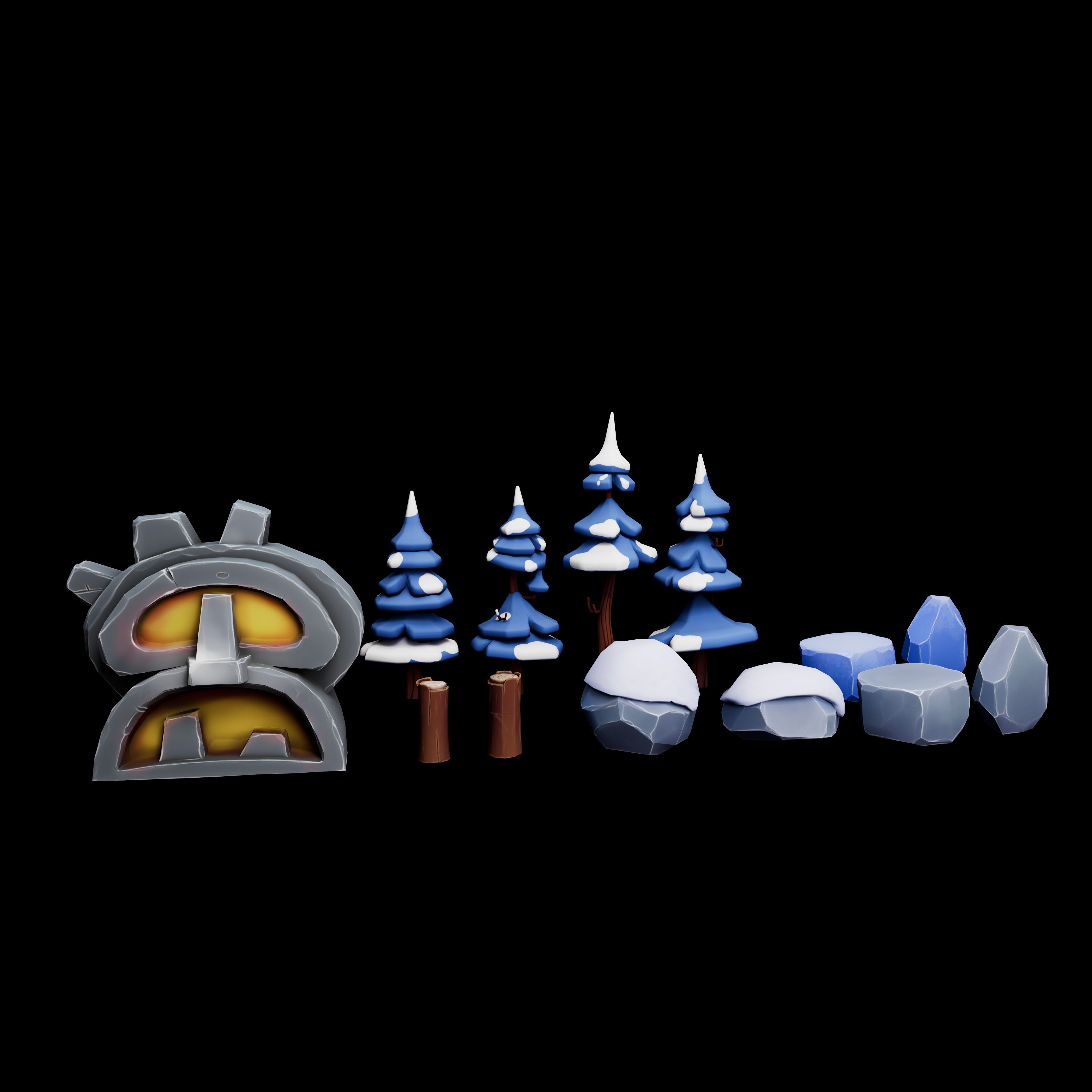 Stylized Pack environment Low-poly 3D model_3