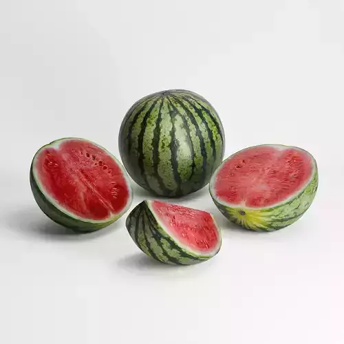 Watermelon Set 01 Low-poly 3D model
