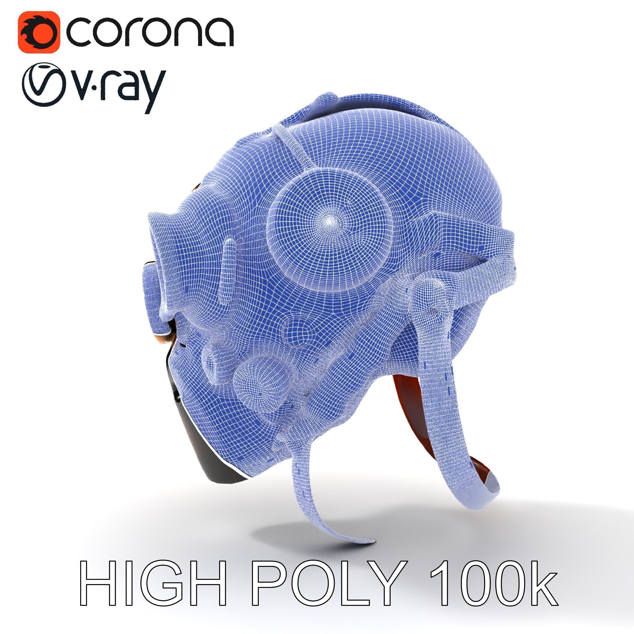 Steampunk Helmet Model Pack with Detailed Interiors Low-poly 3D model_34