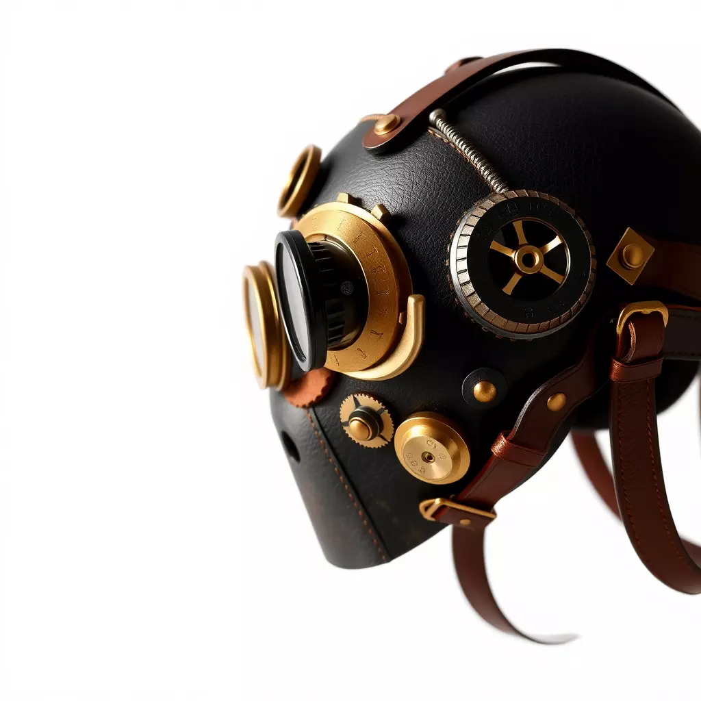 Steampunk Helmet Model Pack with Detailed Interiors Low-poly 3D model_0